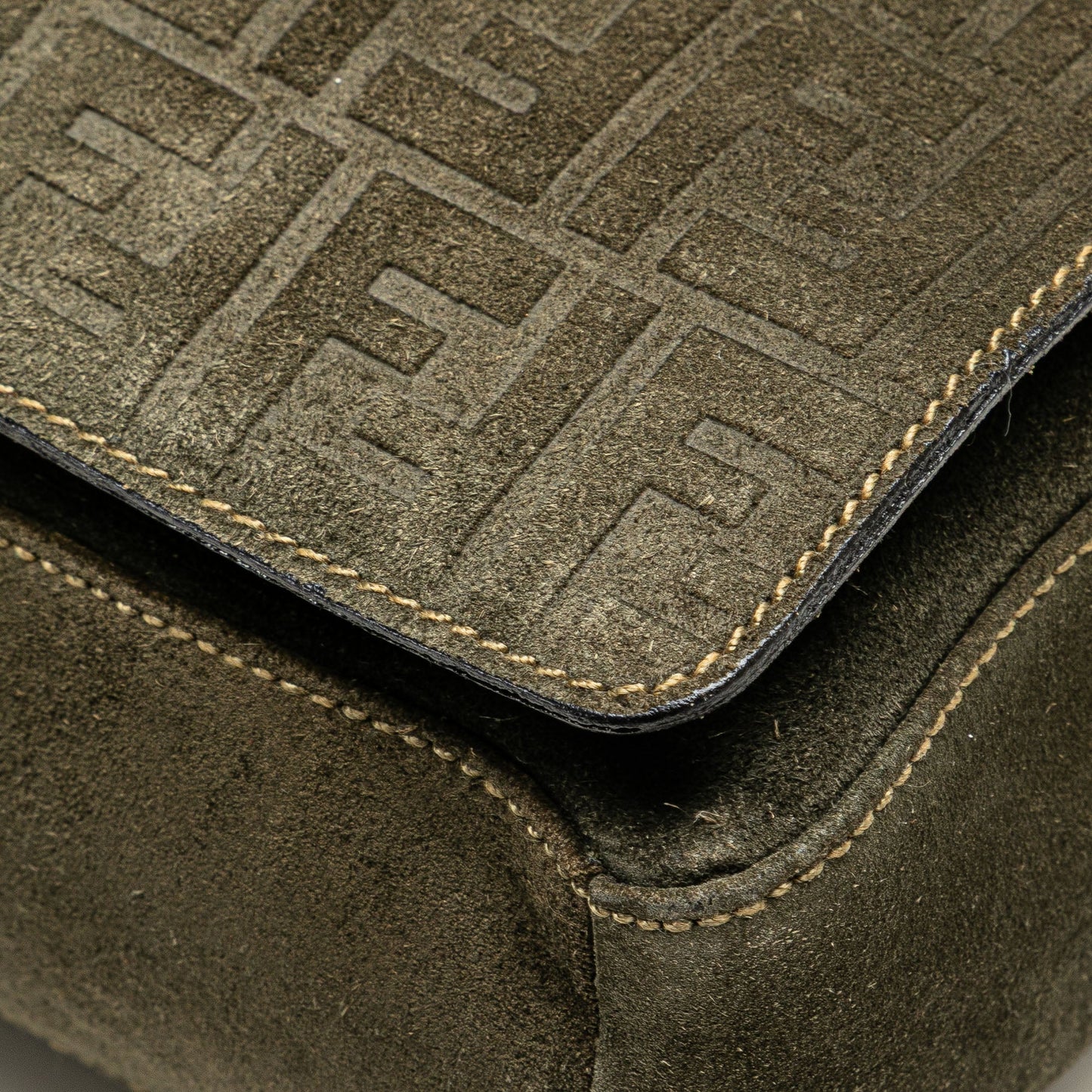 Fendi Zucca Suede Messenger Bag