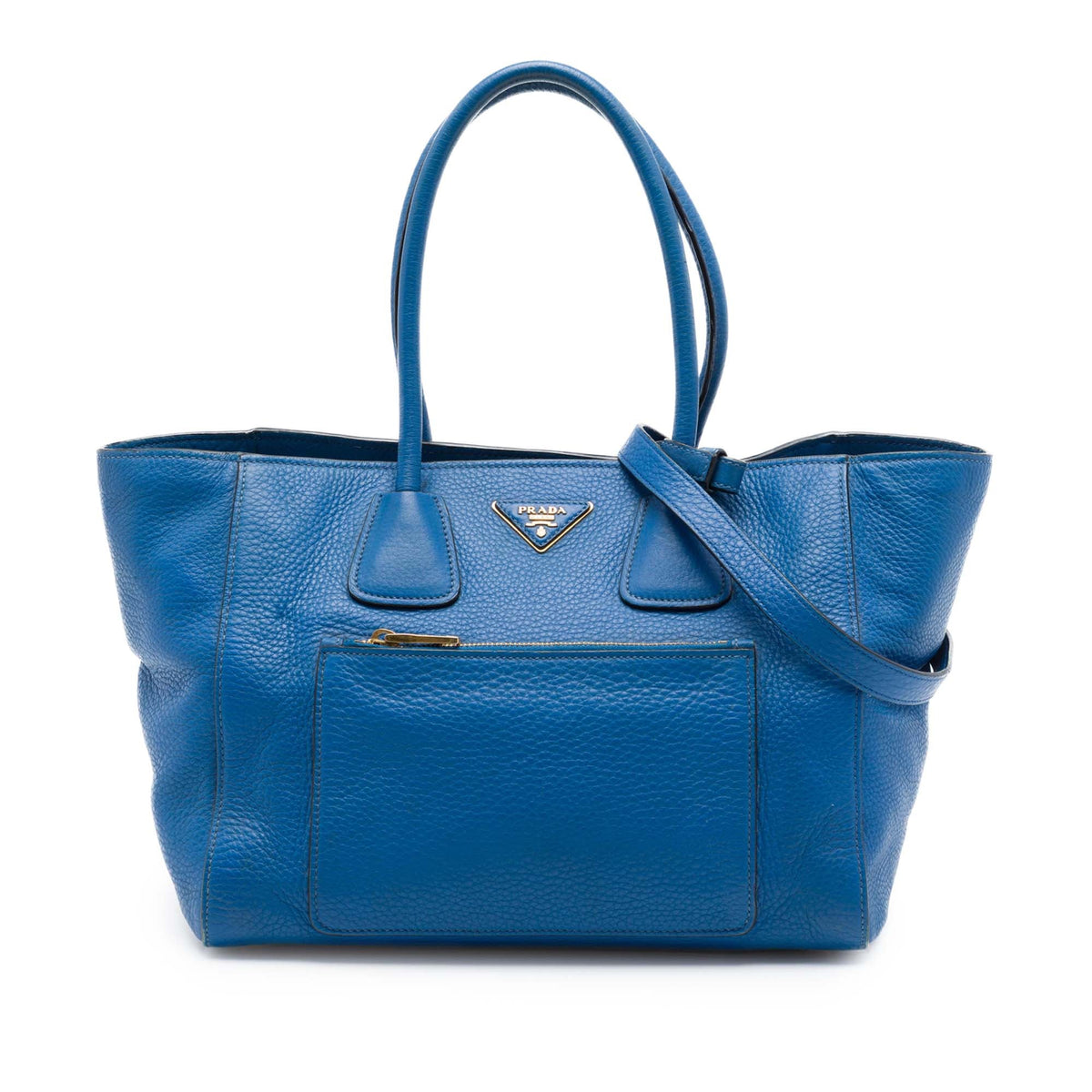 Prada Vitello Daino Front Pocket Open Convertible Tote