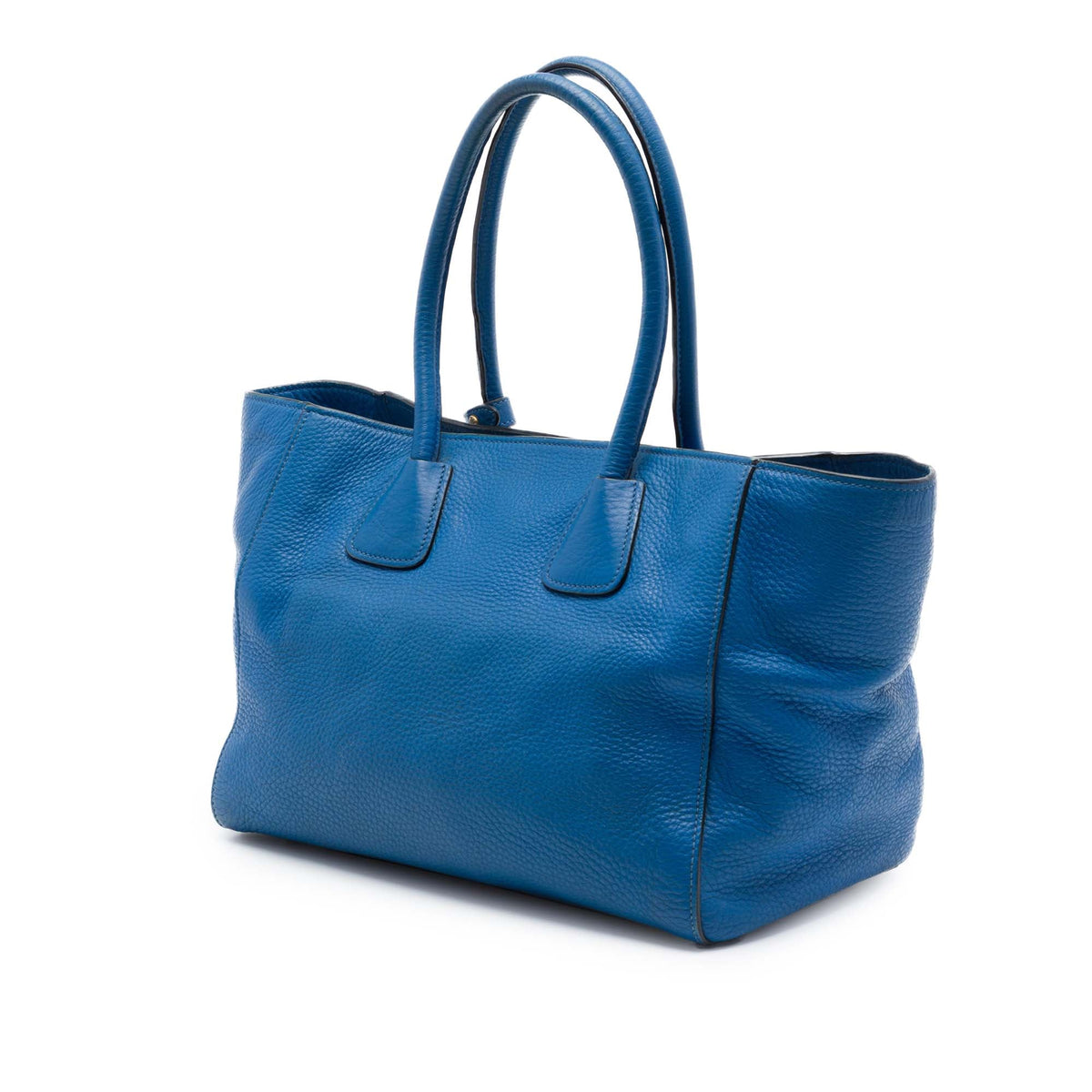 Prada Vitello Daino Front Pocket Open Convertible Tote