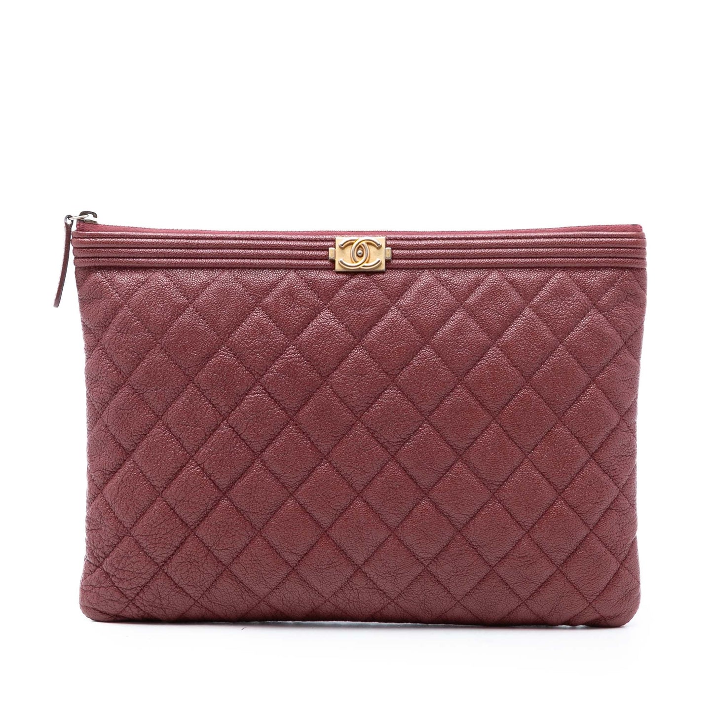 Medium Quilted Caviar Boy O Case Clutch