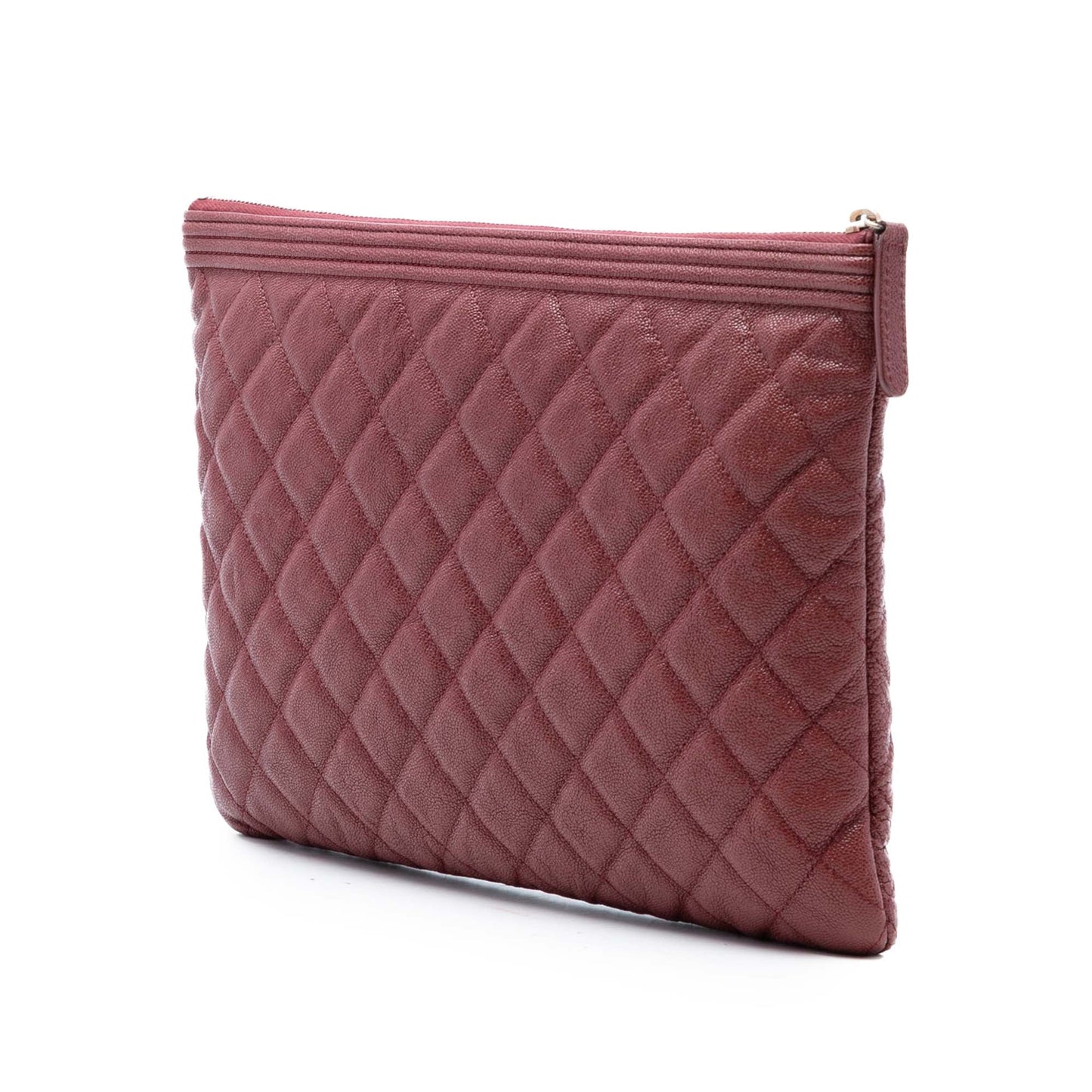 Medium Quilted Caviar Boy O Case Clutch