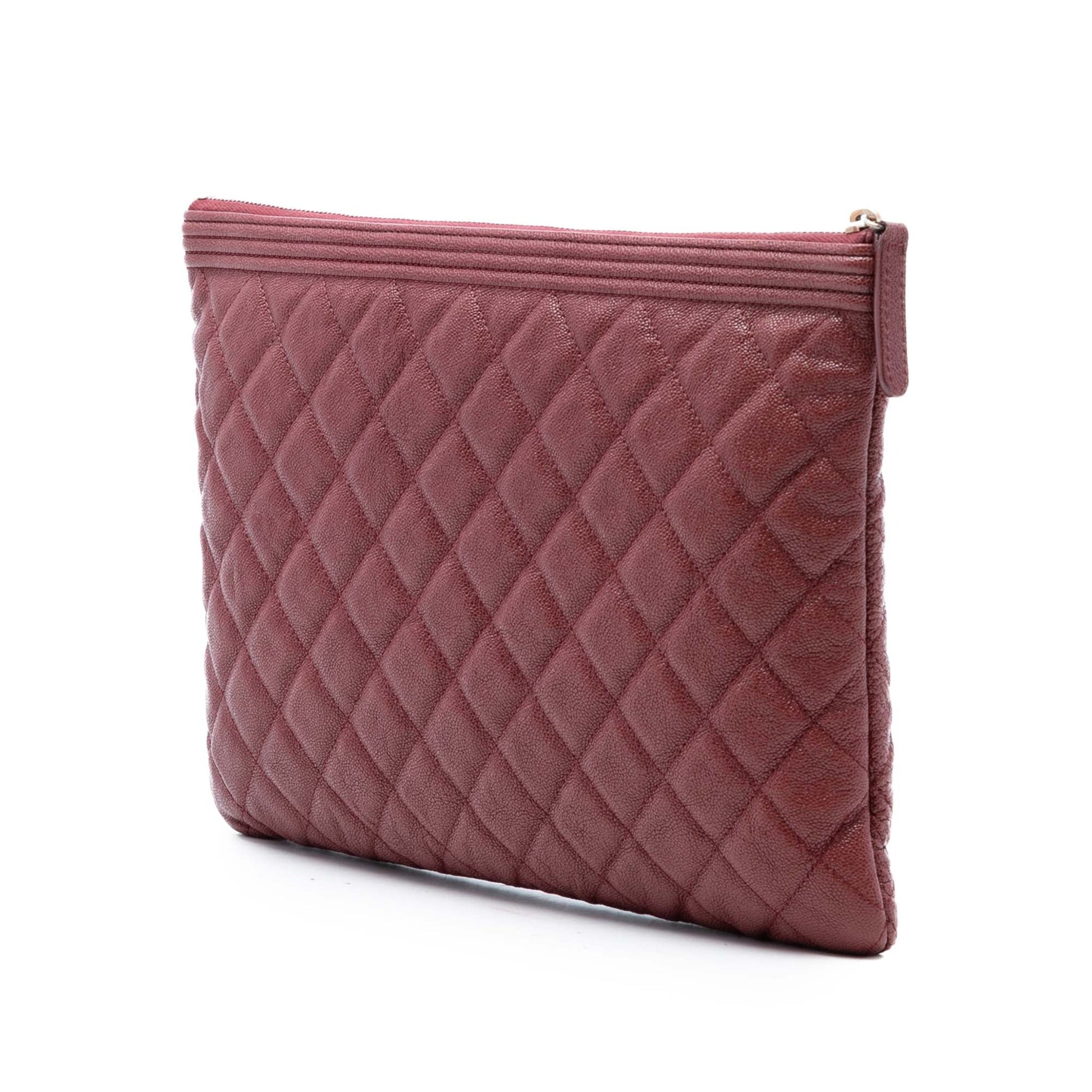 Medium Quilted Caviar Boy O Case Clutch