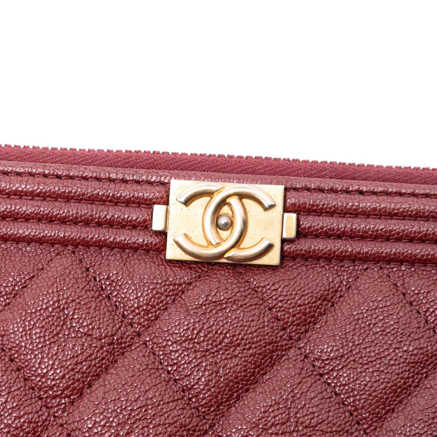 Medium Quilted Caviar Boy O Case Clutch