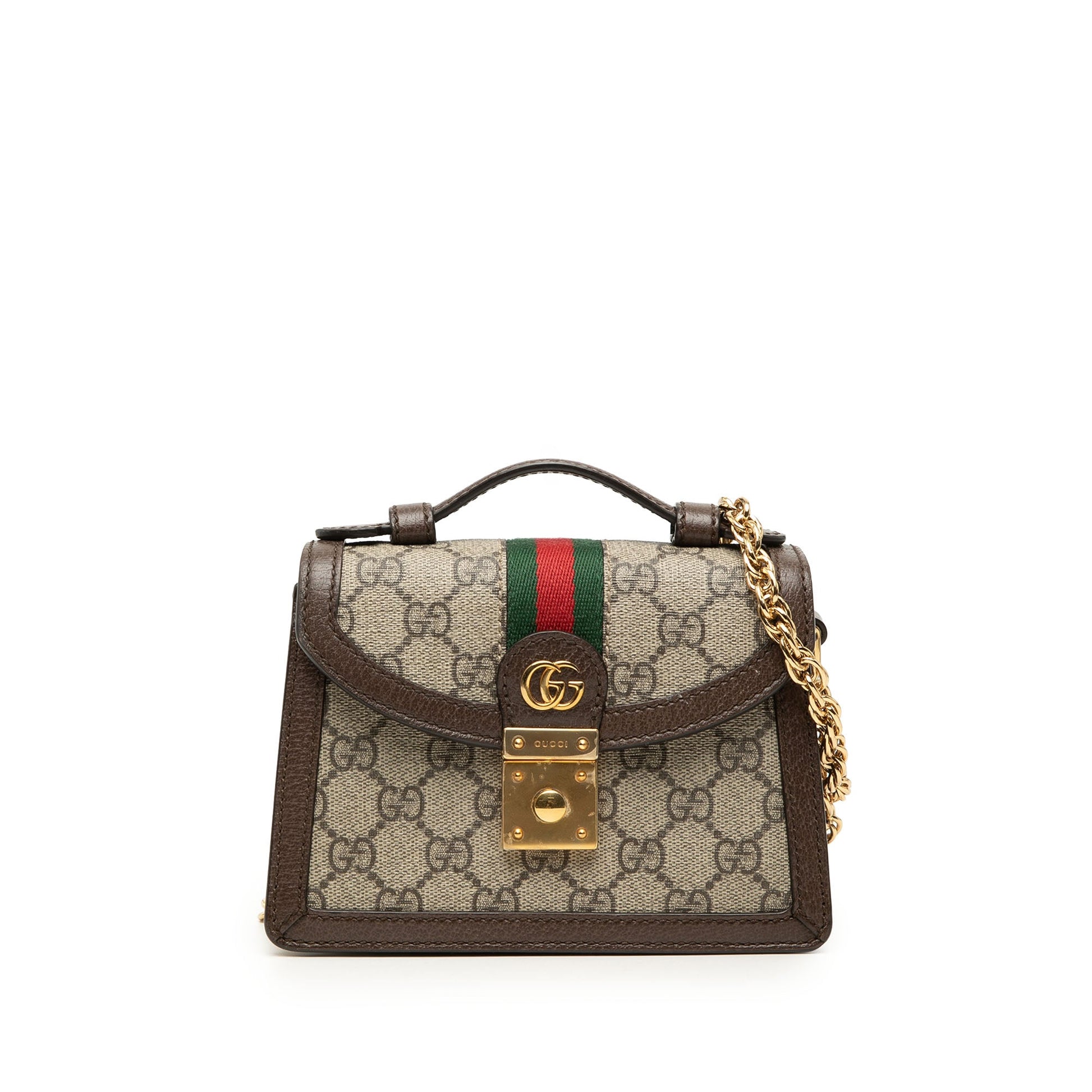 Gucci Small GG Supreme Web Ophidia Top Handle Bag