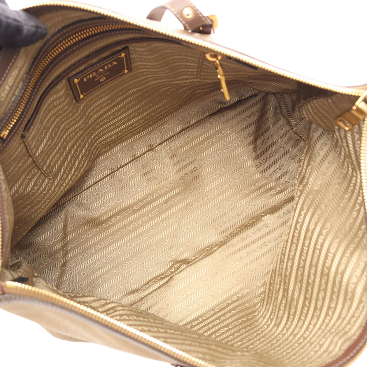 Prada Canvas Canapa Logo Satchel — Beige