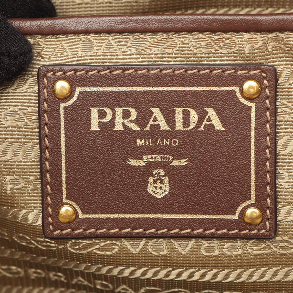 Prada Canvas Canapa Logo Satchel — Beige