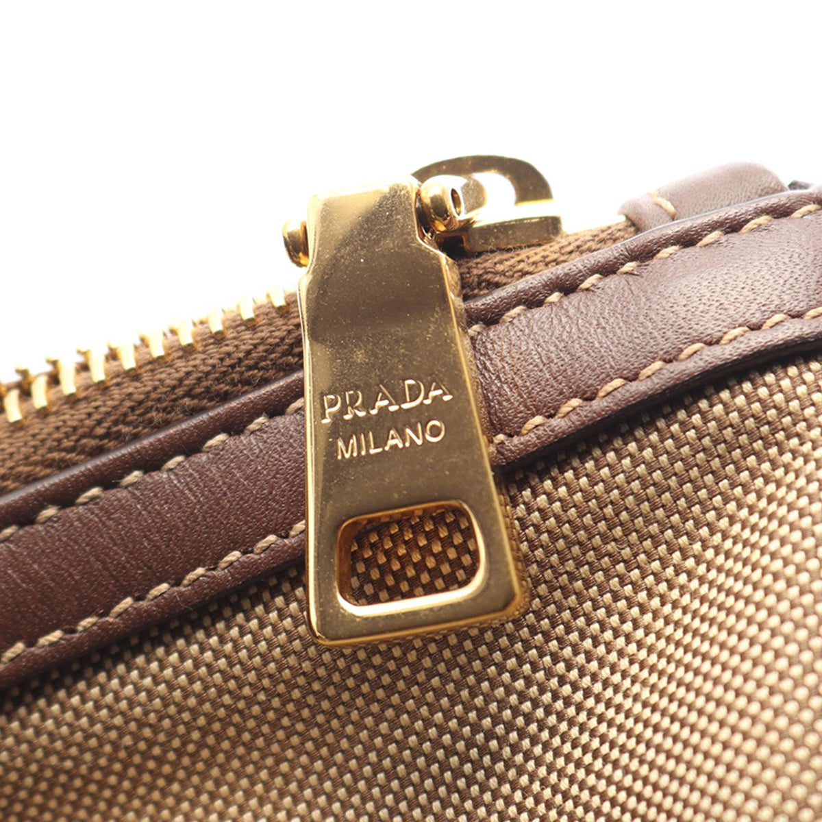Prada Canvas Canapa Logo Satchel — Beige