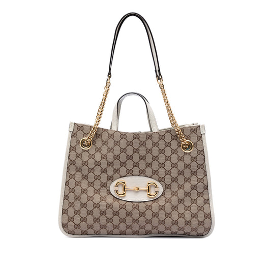 Medium GG Canvas Horsebit 1955 Chain Tote