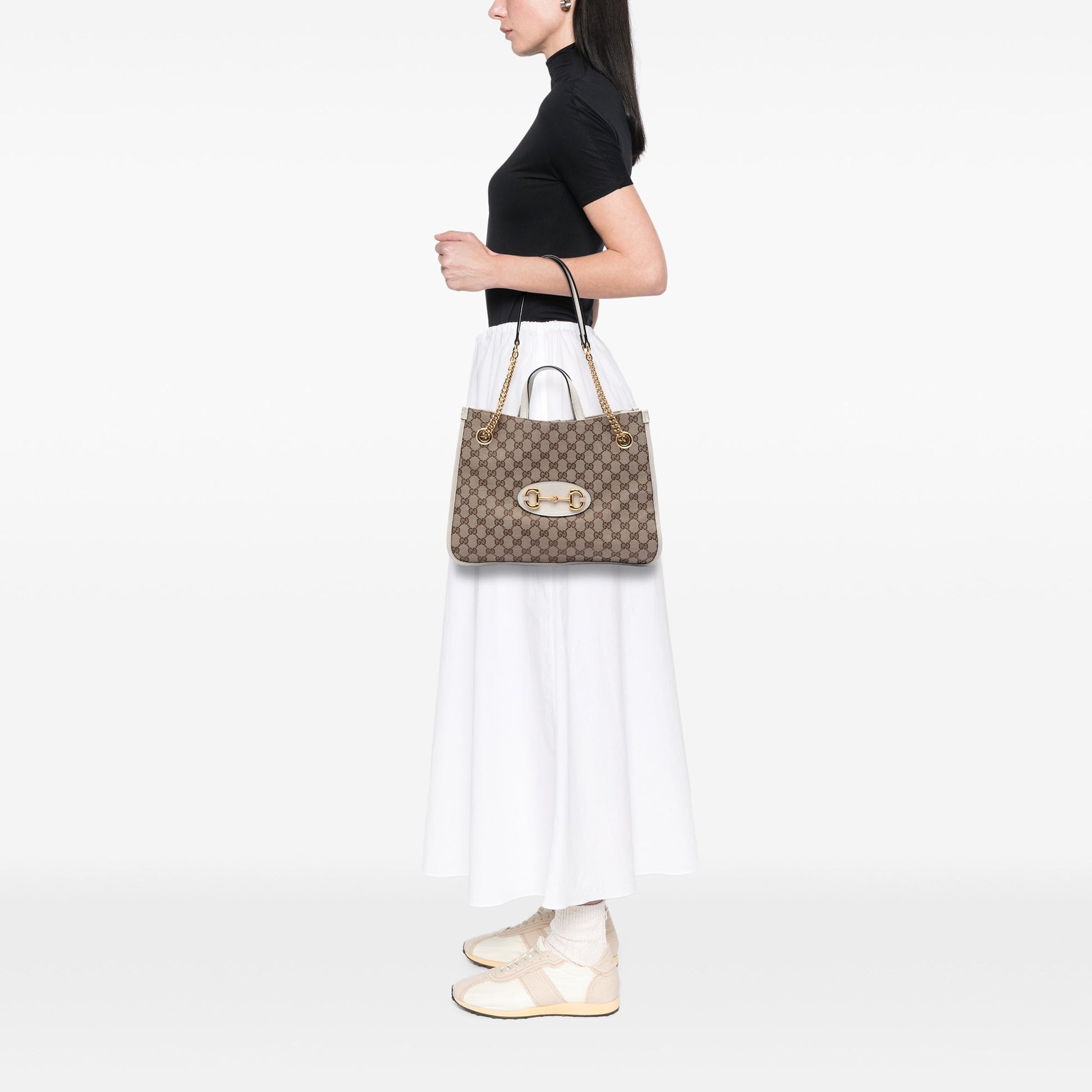 Medium GG Canvas Horsebit 1955 Chain Tote