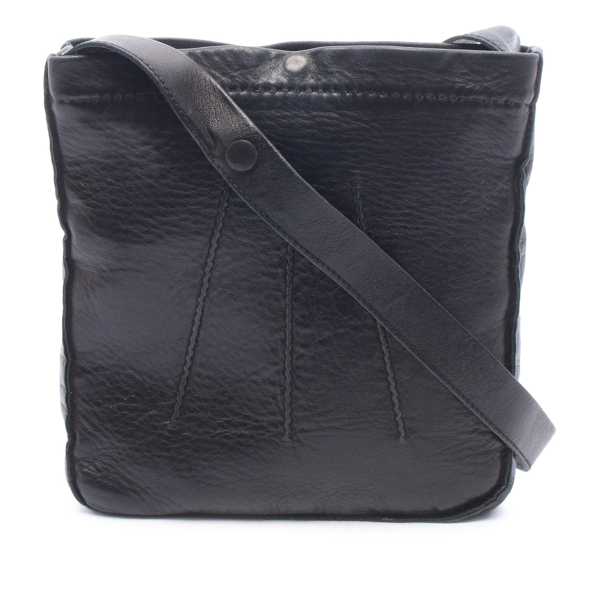 Hermès Leather Toudou Crossbody Bag — Black