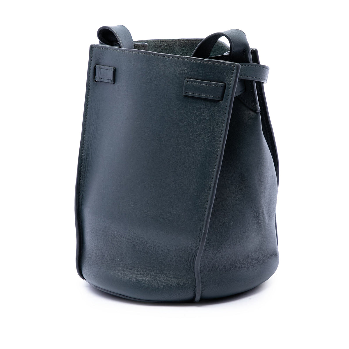 Celine Nano Leather Big Bag Bucket Crossbody — Green