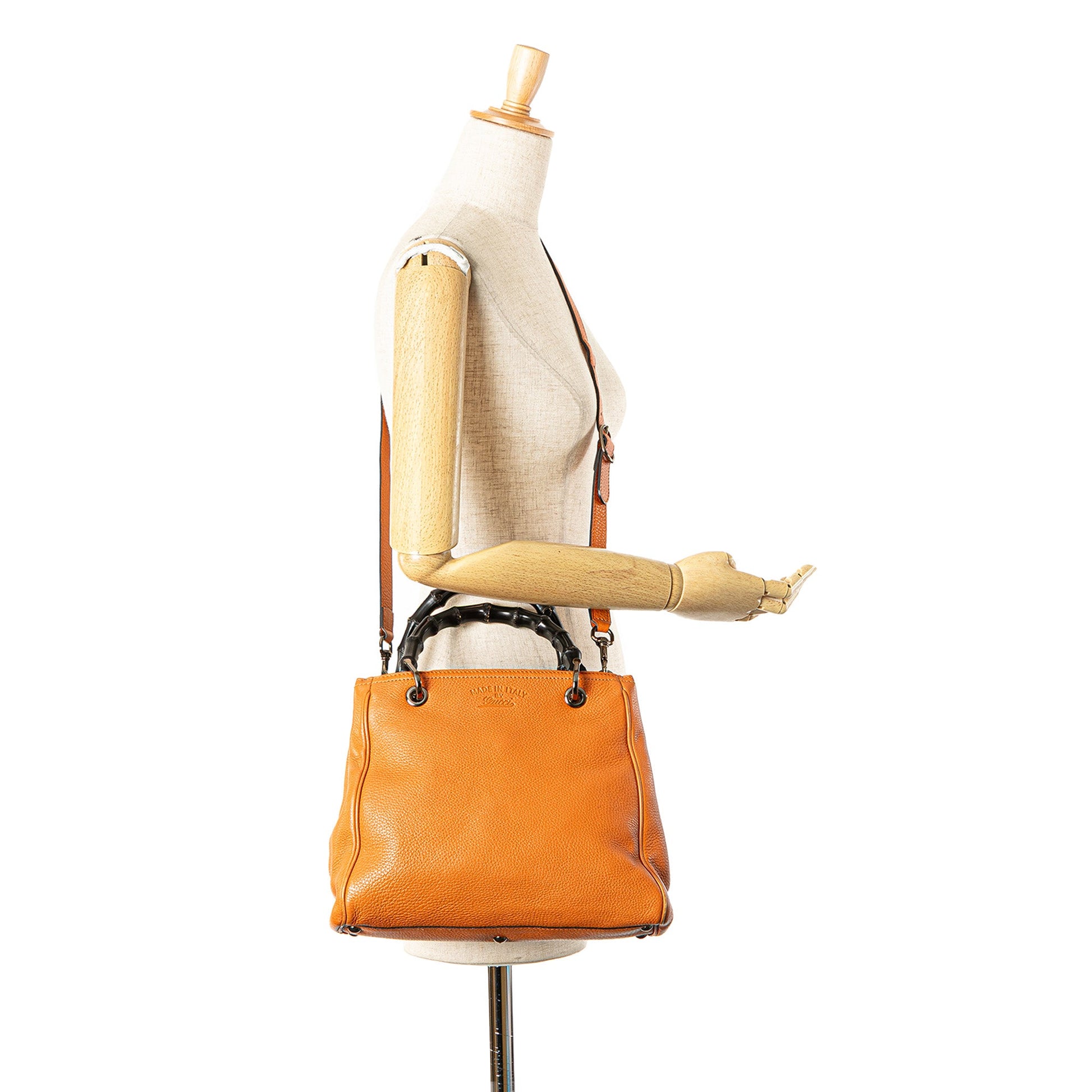 Gucci Small Calfskin Bamboo Shopper Satchel