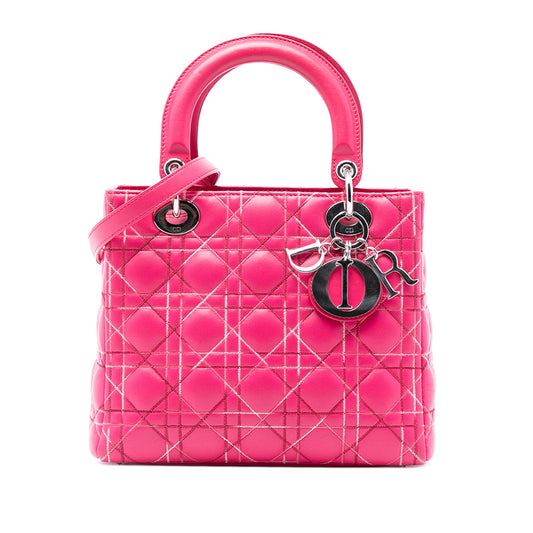 Dior Medium Lambskin Cannage Lady Dior
