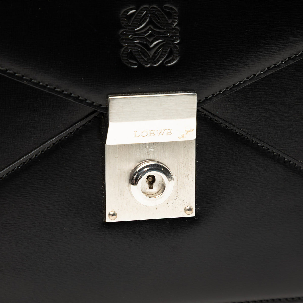 LOEWE Leather Anagram Envelope Wristlet Clutch
