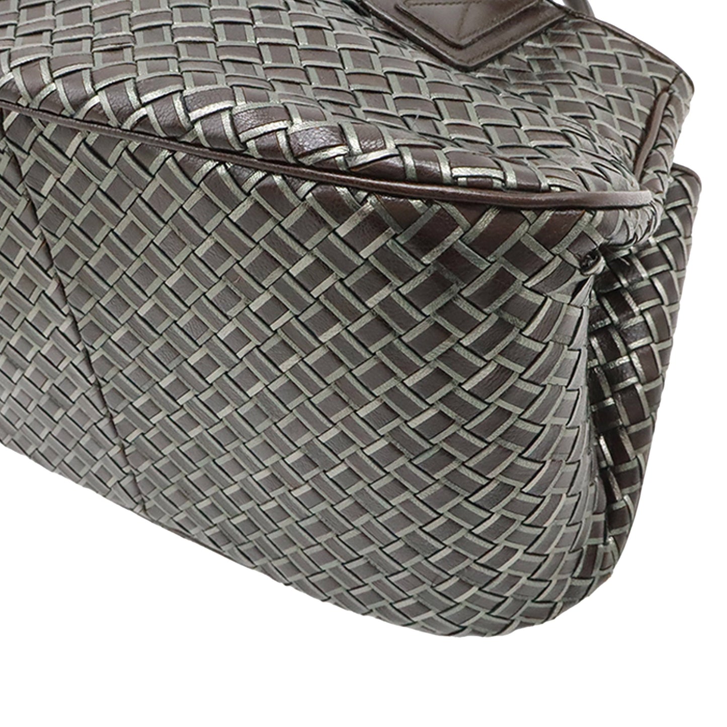 Bottega Veneta Metallic Nappa Intrecciato Handbag