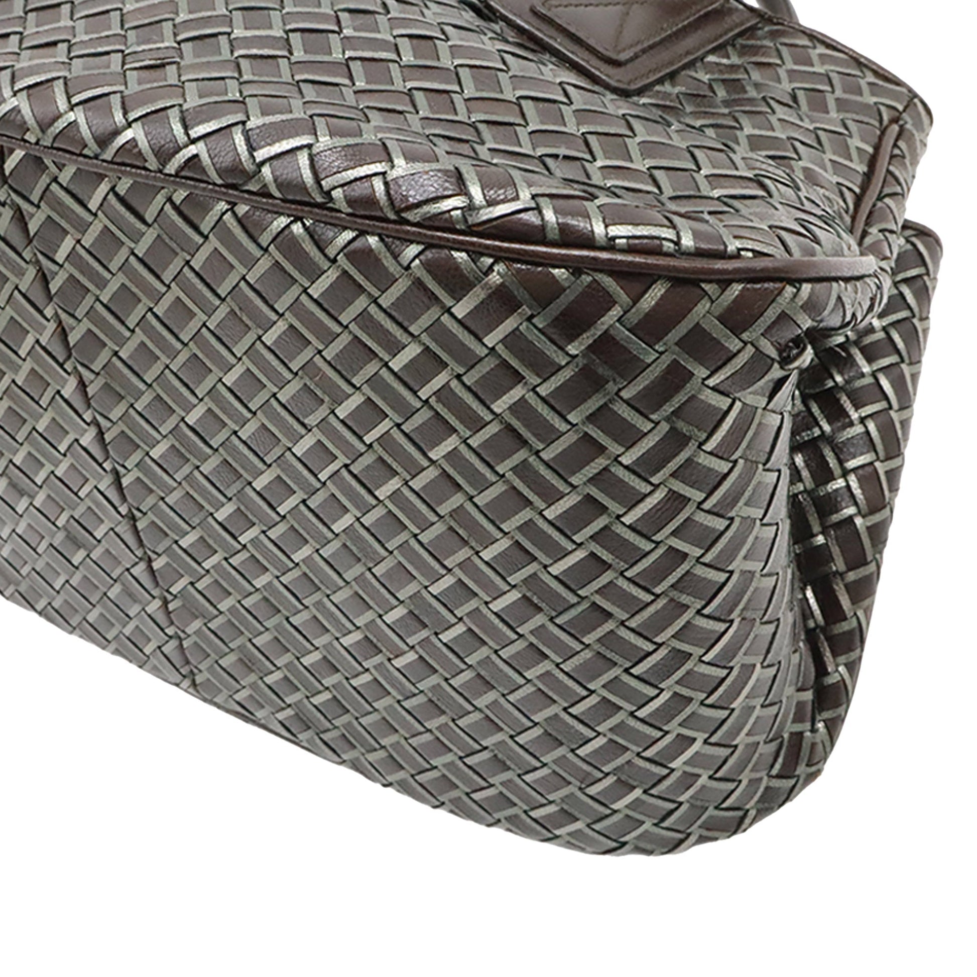 Bottega Veneta Metallic Nappa Intrecciato Handbag