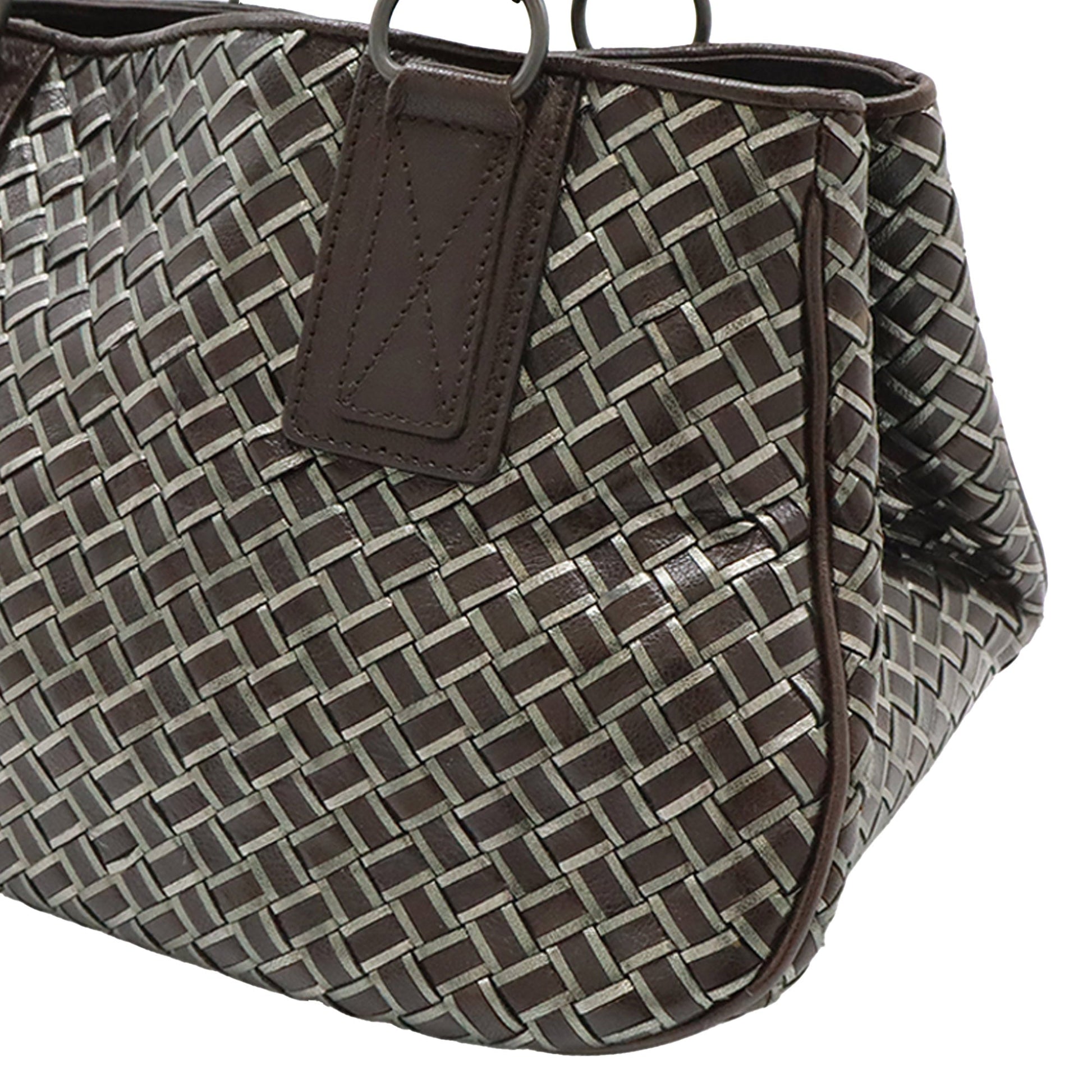 Bottega Veneta Metallic Nappa Intrecciato Handbag