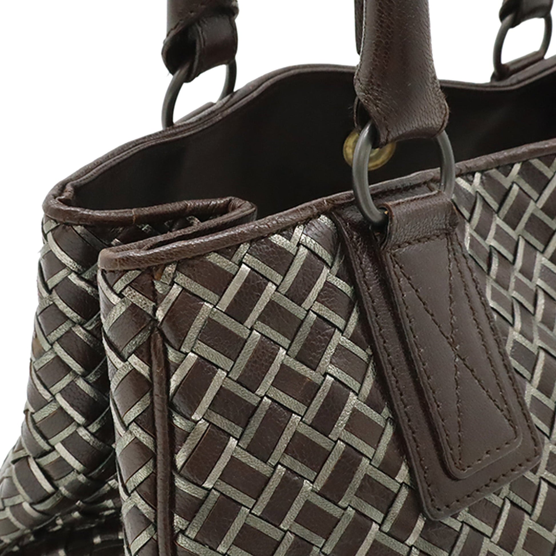 Bottega Veneta Metallic Nappa Intrecciato Handbag