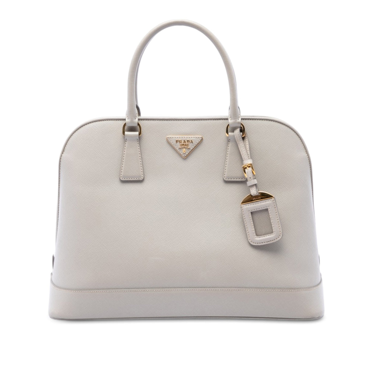 Prada Large Saffiano Lux Open Promenade Satchel — White