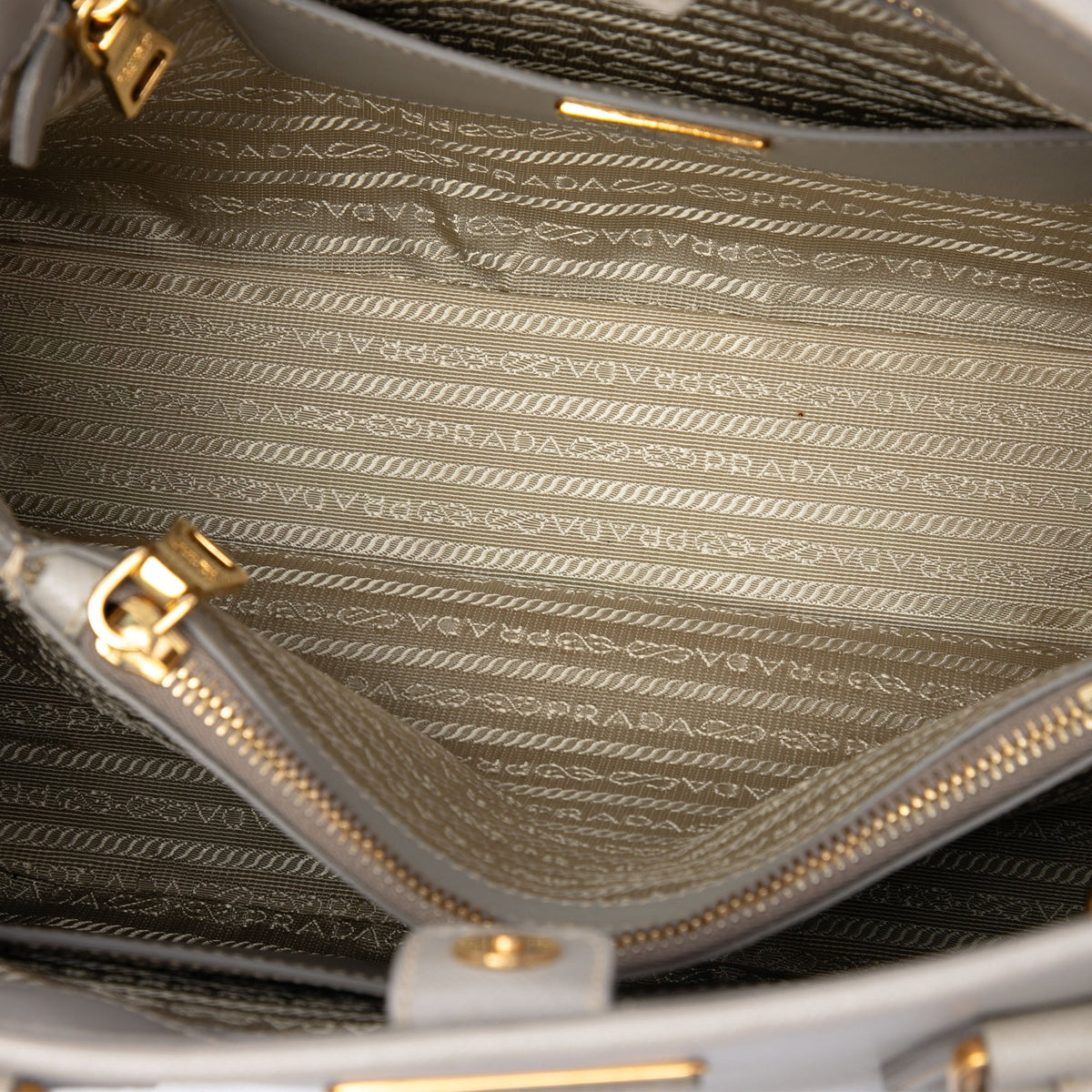 Prada Large Saffiano Lux Open Promenade Satchel — White