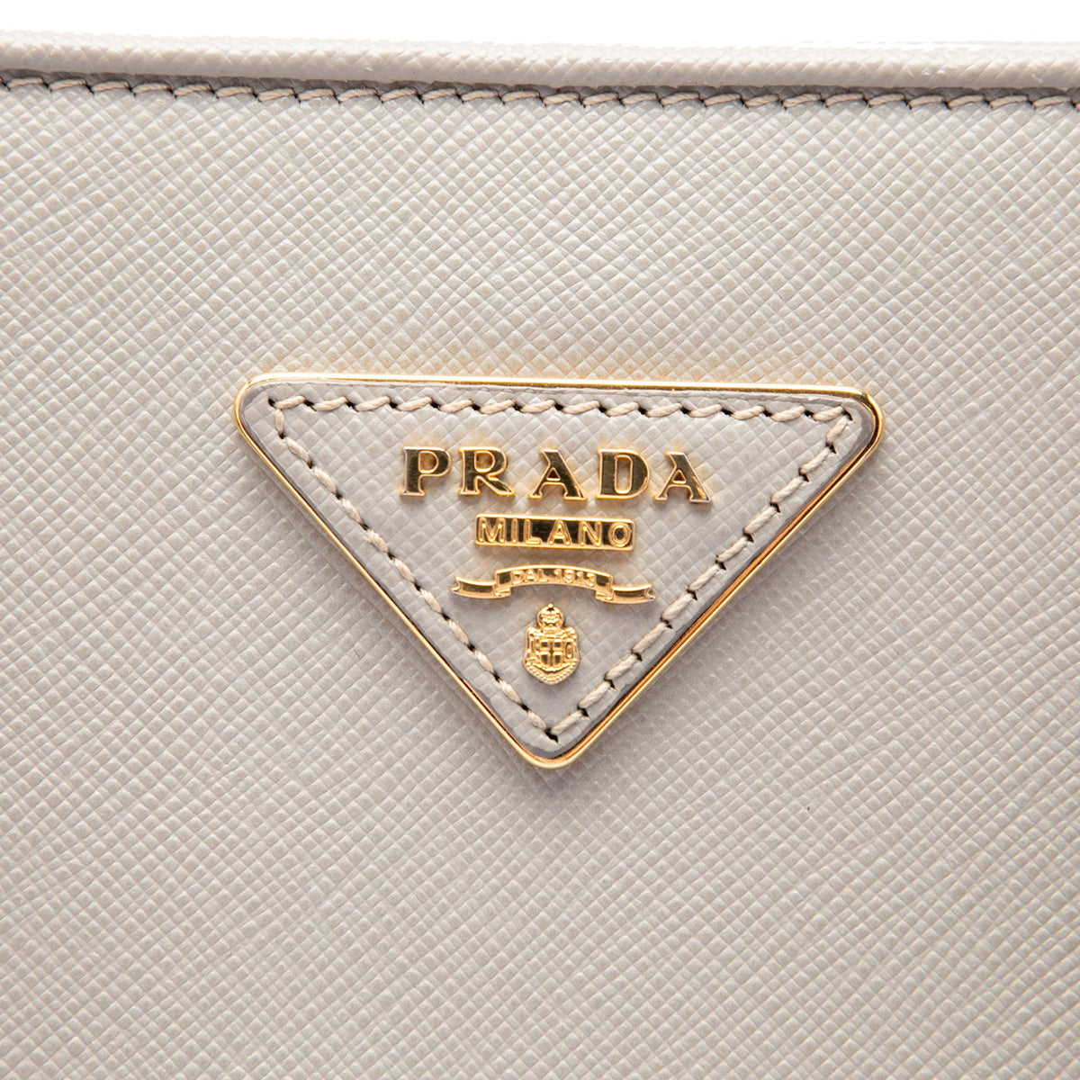 Prada Large Saffiano Lux Open Promenade Satchel — White