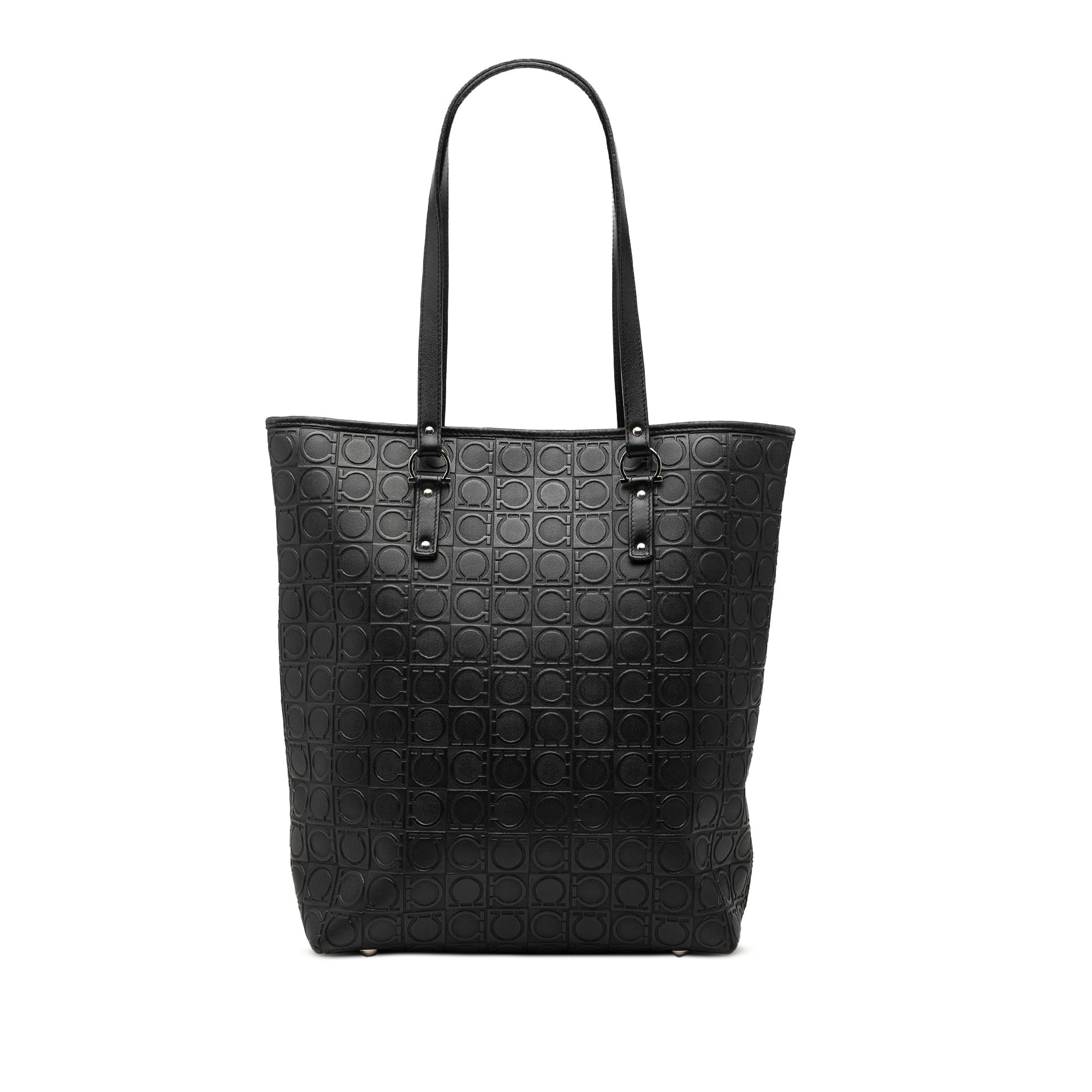 Ferragamo Gancini Embossed Leather Tote