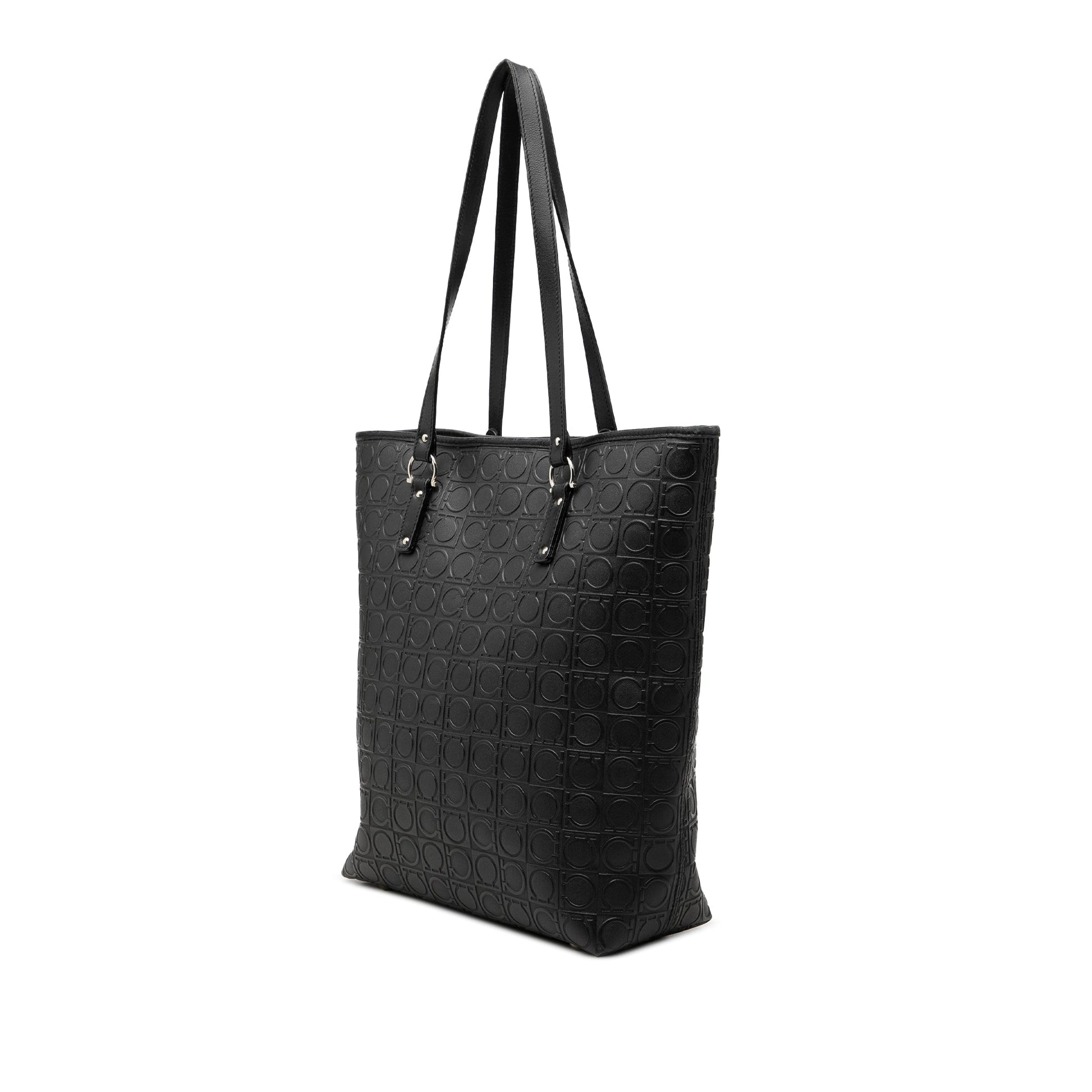 Ferragamo Gancini Embossed Leather Tote