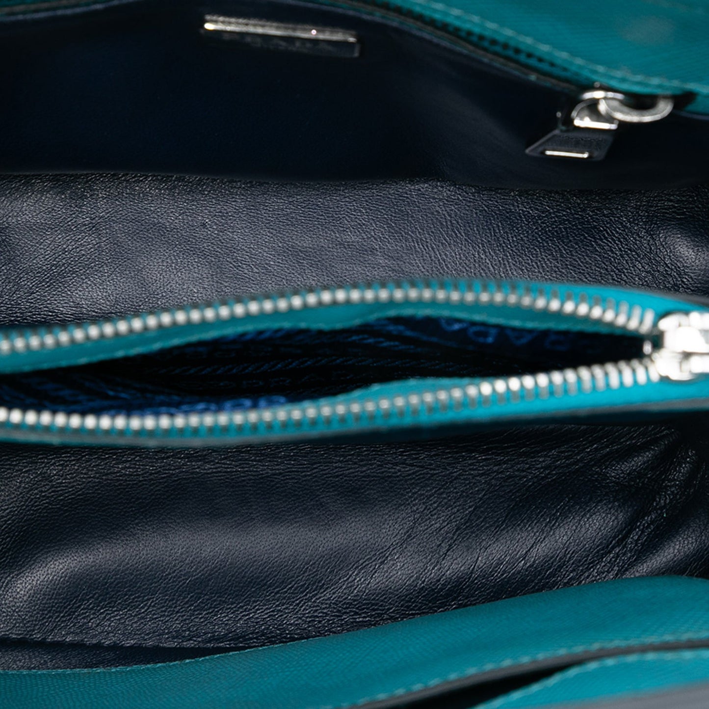 Prada Small Saffiano Cuir Turnlock Twin Satchel