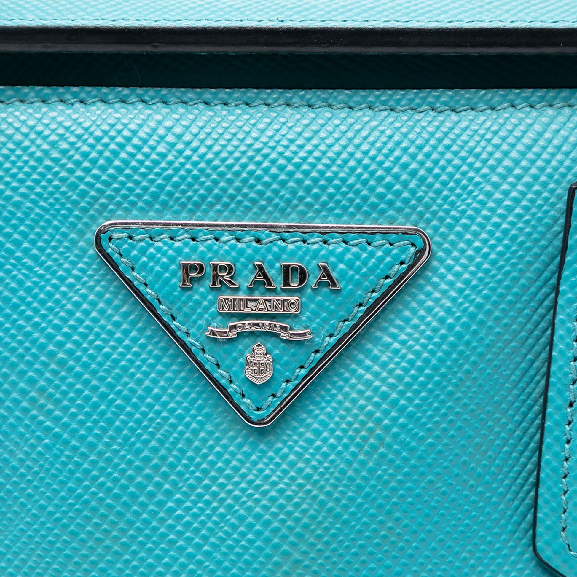 Prada Small Saffiano Cuir Turnlock Twin Satchel