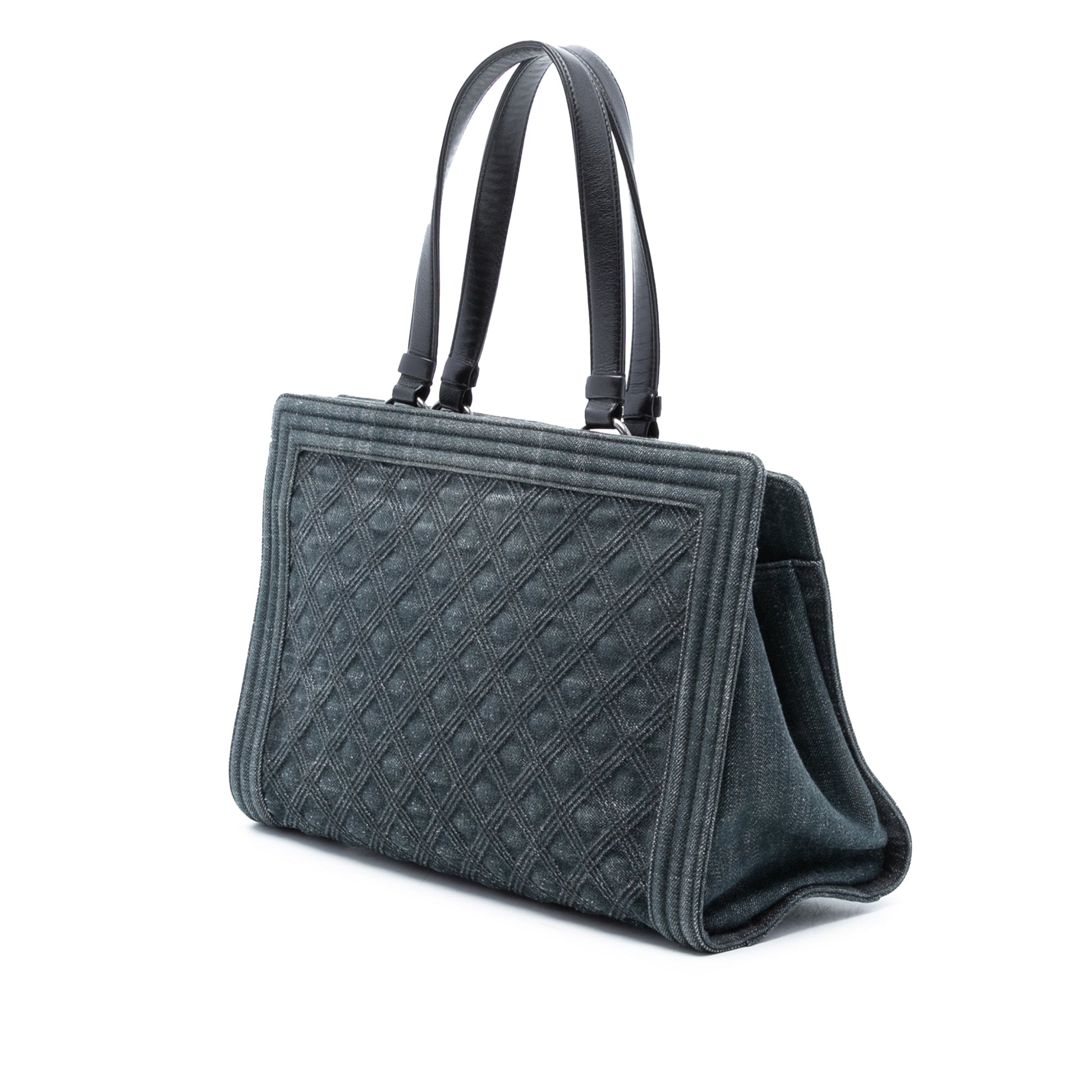 Chanel Quilted Denim Boy Shopping Tote