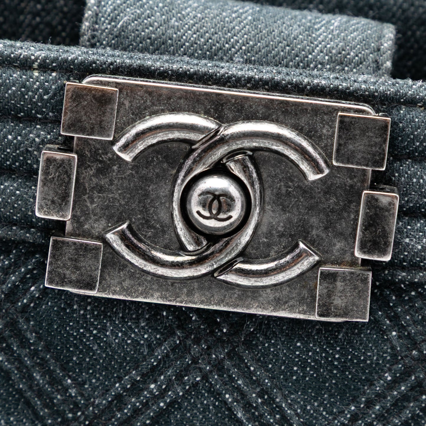 Chanel Quilted Denim Boy Shopping Tote