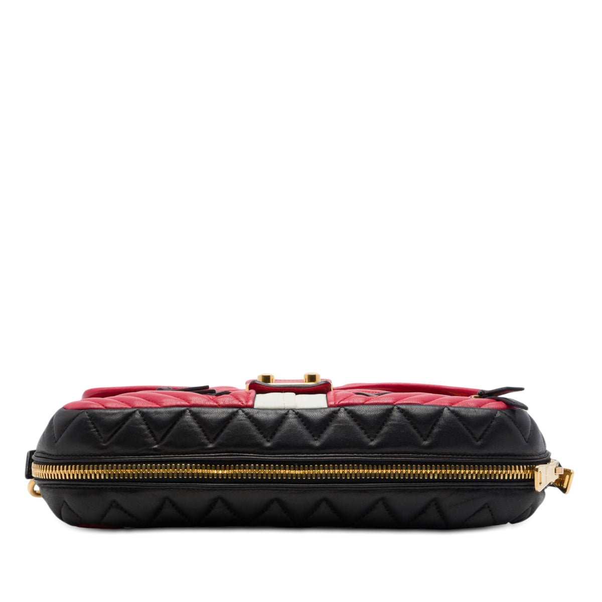 Miu Miu Tricolor Nappa Biker Twin Pocket Crossbody — Red