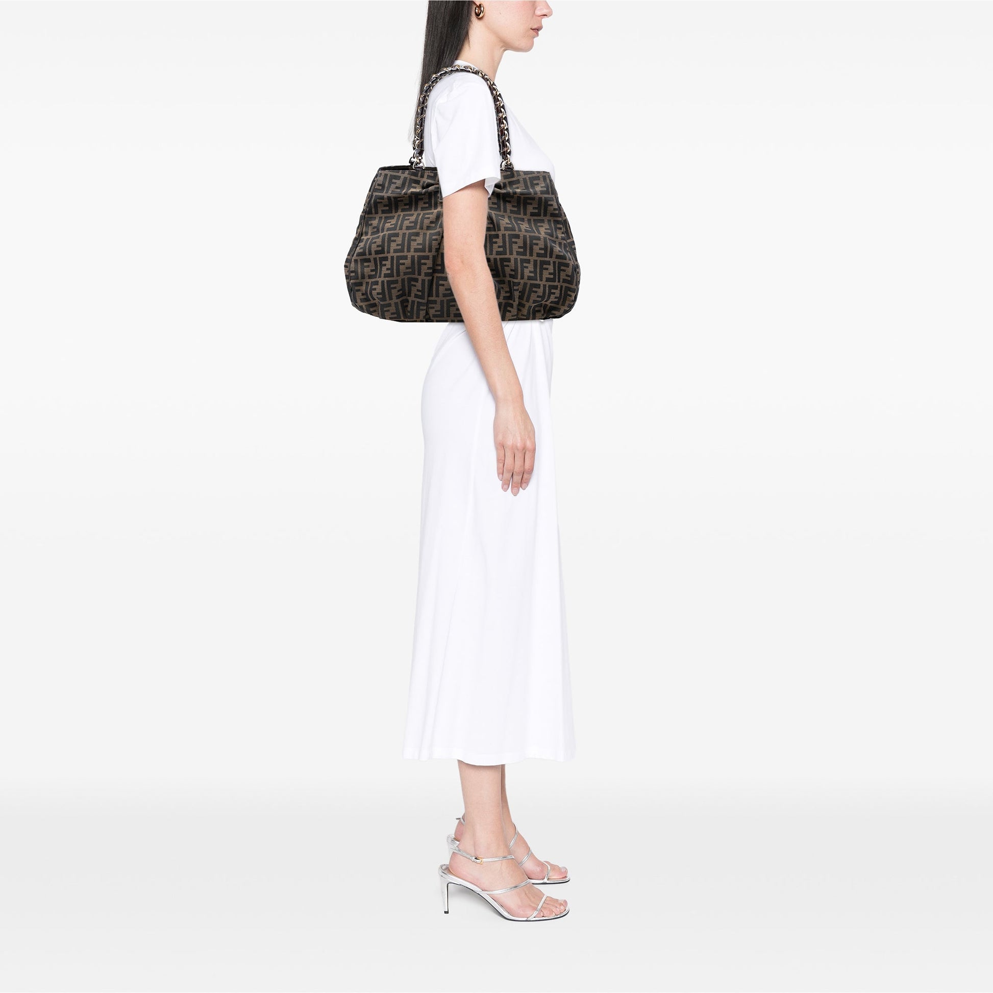 Fendi Large Zucca Canvas Mia Tote