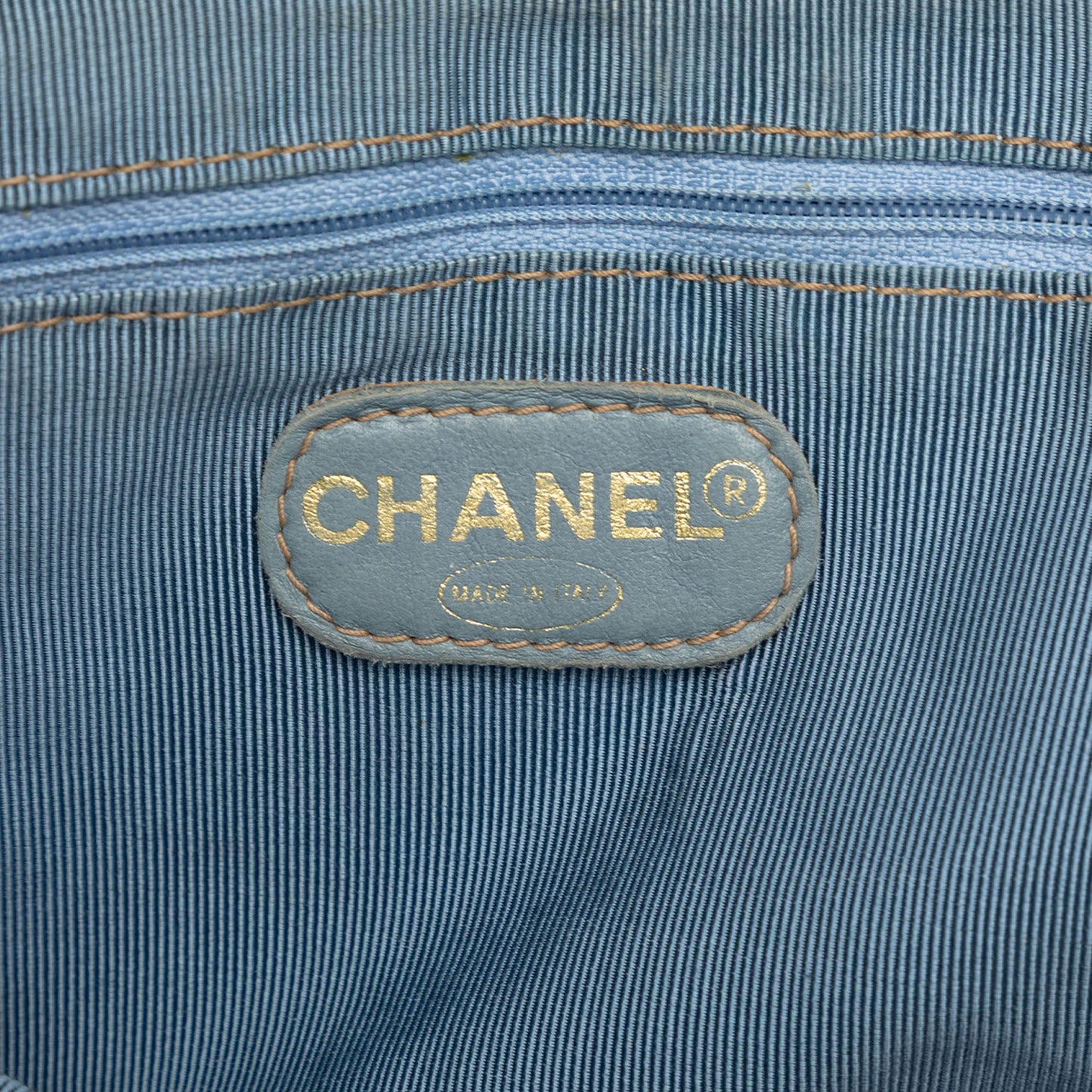 Chanel CC Denim Tortoise Handle Tote