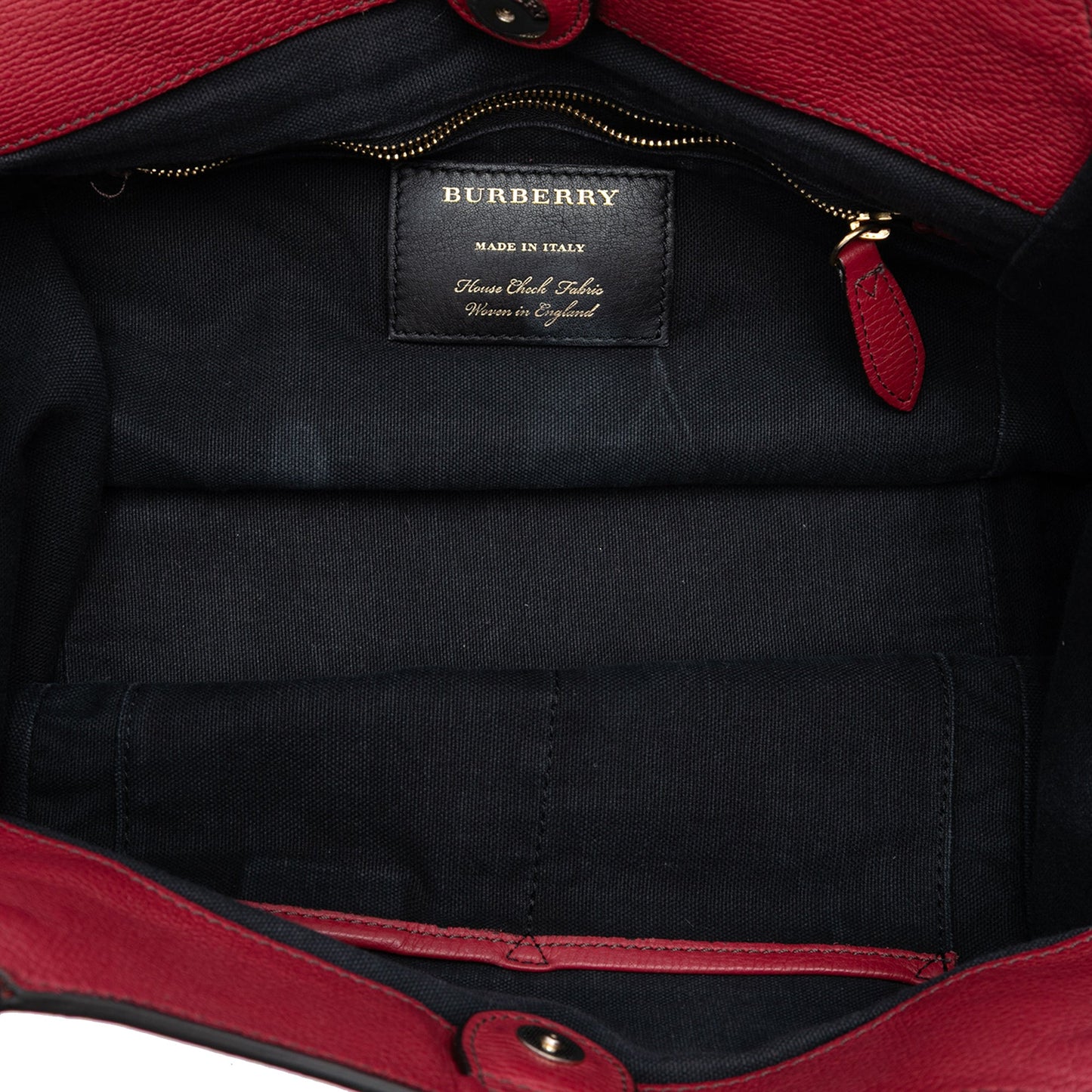 Small Leather and House Check Canvas Canterbury Tote