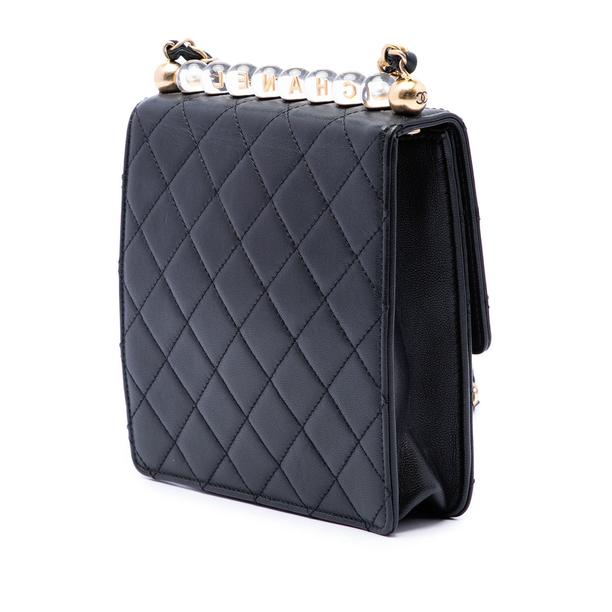 Chanel Small Quilted Lambskin Chic Pearls Flap — Black