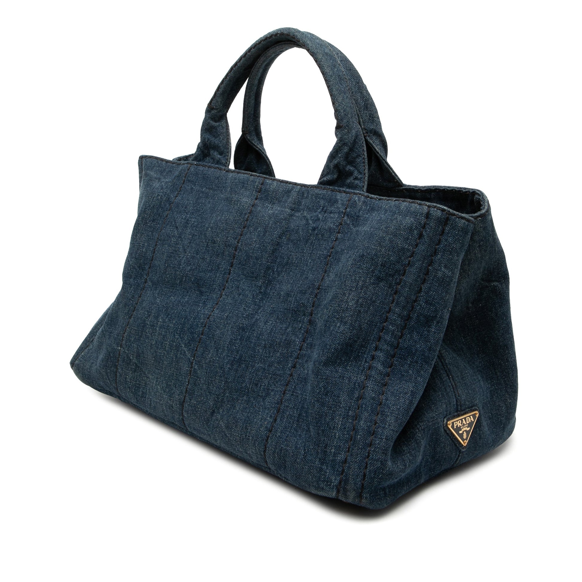 Prada Denim Canapa Logo Satchel