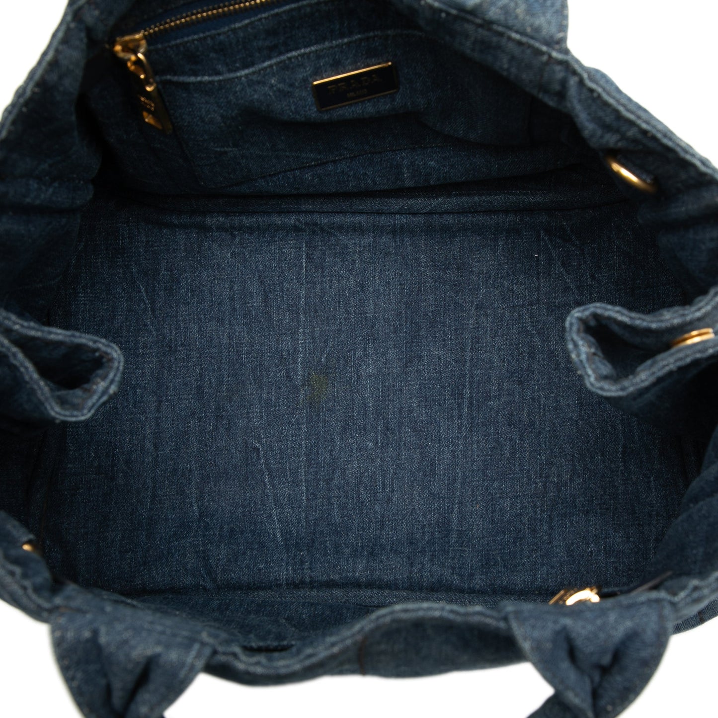 Prada Denim Canapa Logo Satchel