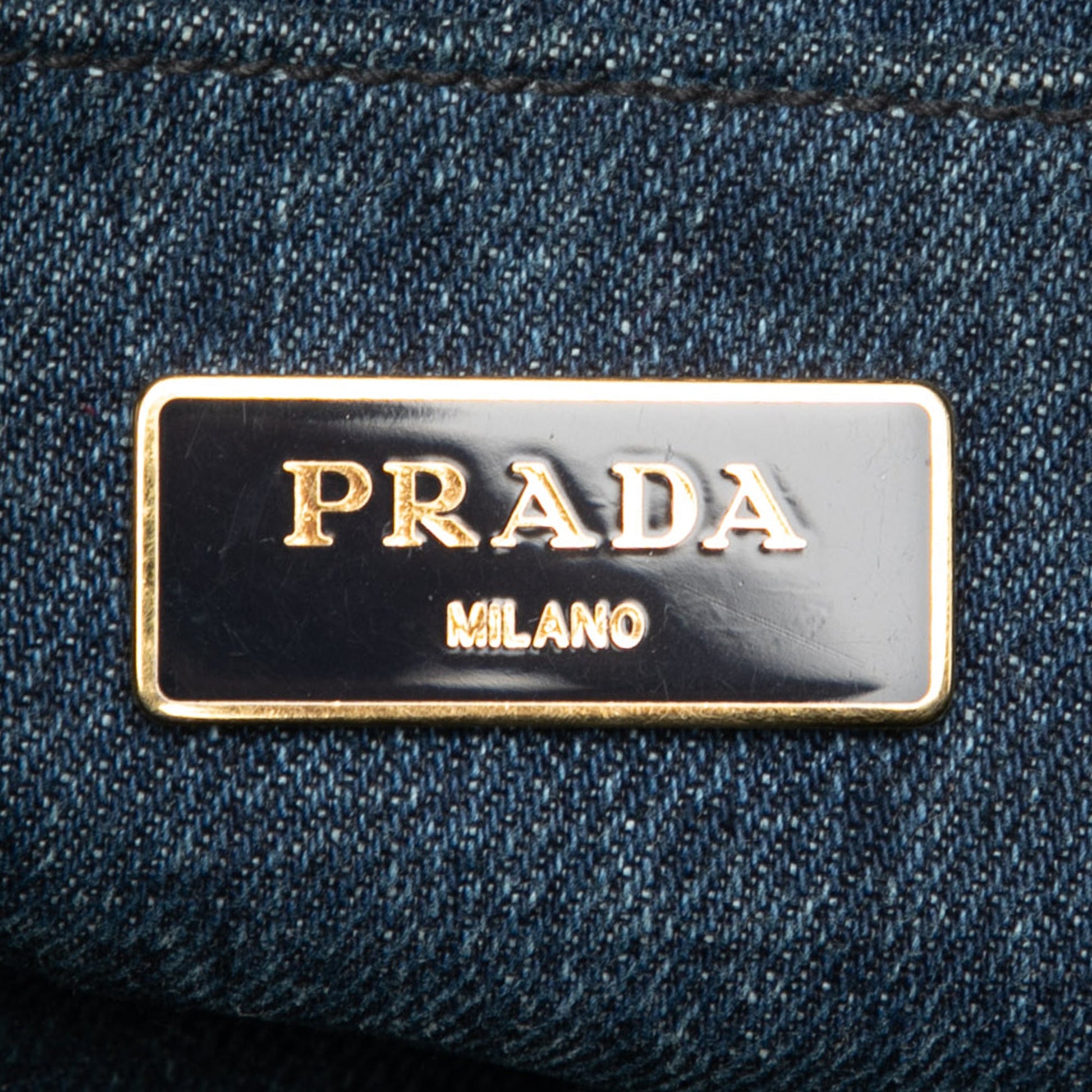 Prada Denim Canapa Logo Satchel