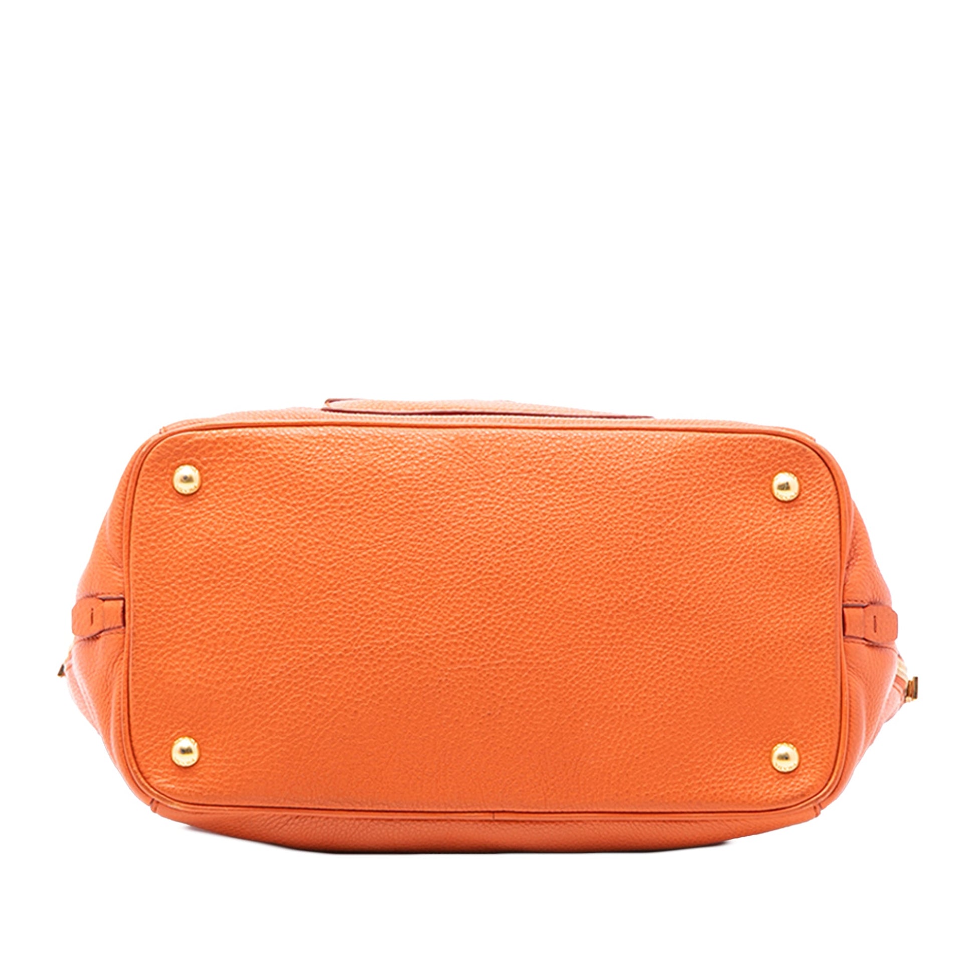 Prada Vitello Daino Side Zip Twin Pocket Open Convertible Tote