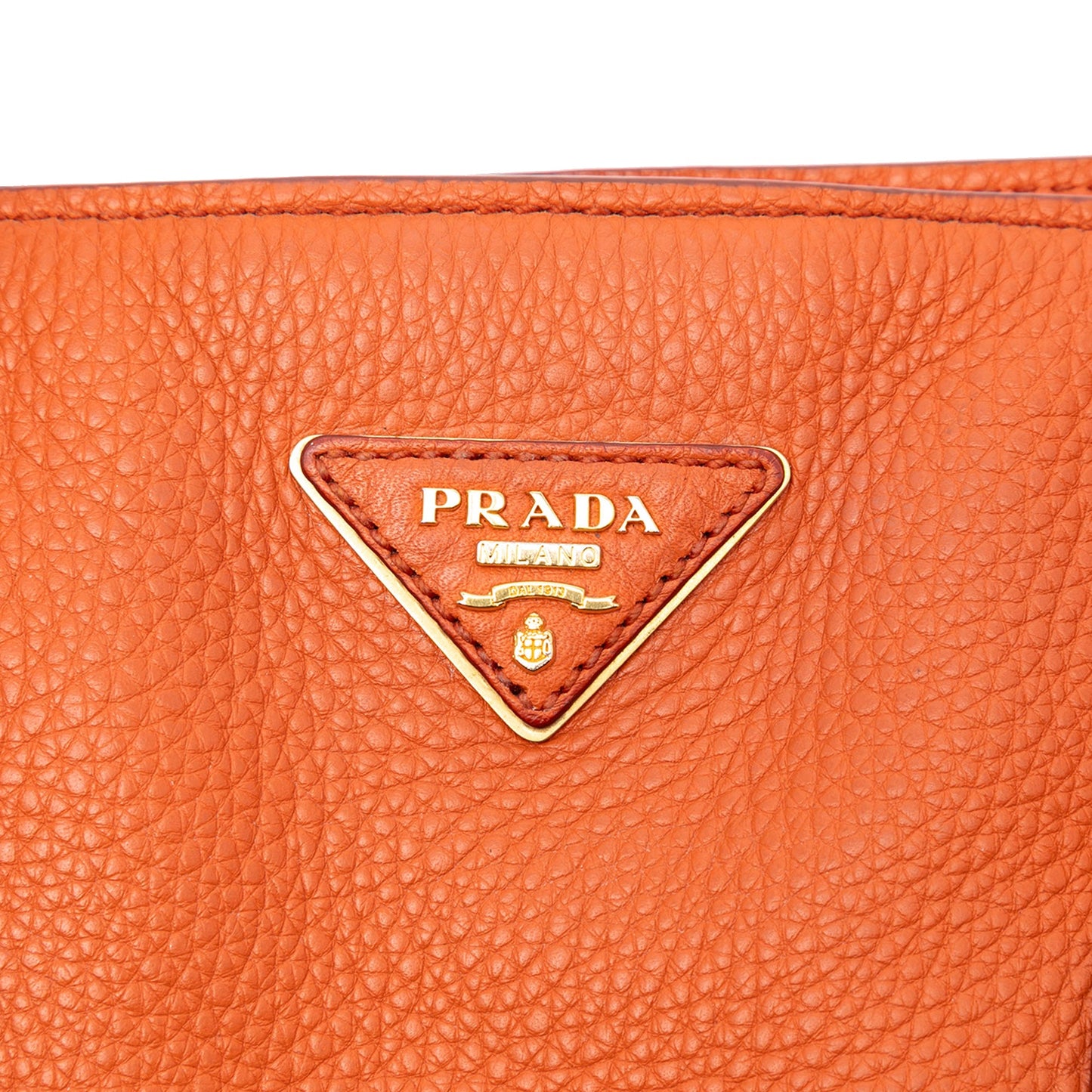 Prada Vitello Daino Side Zip Twin Pocket Open Convertible Tote