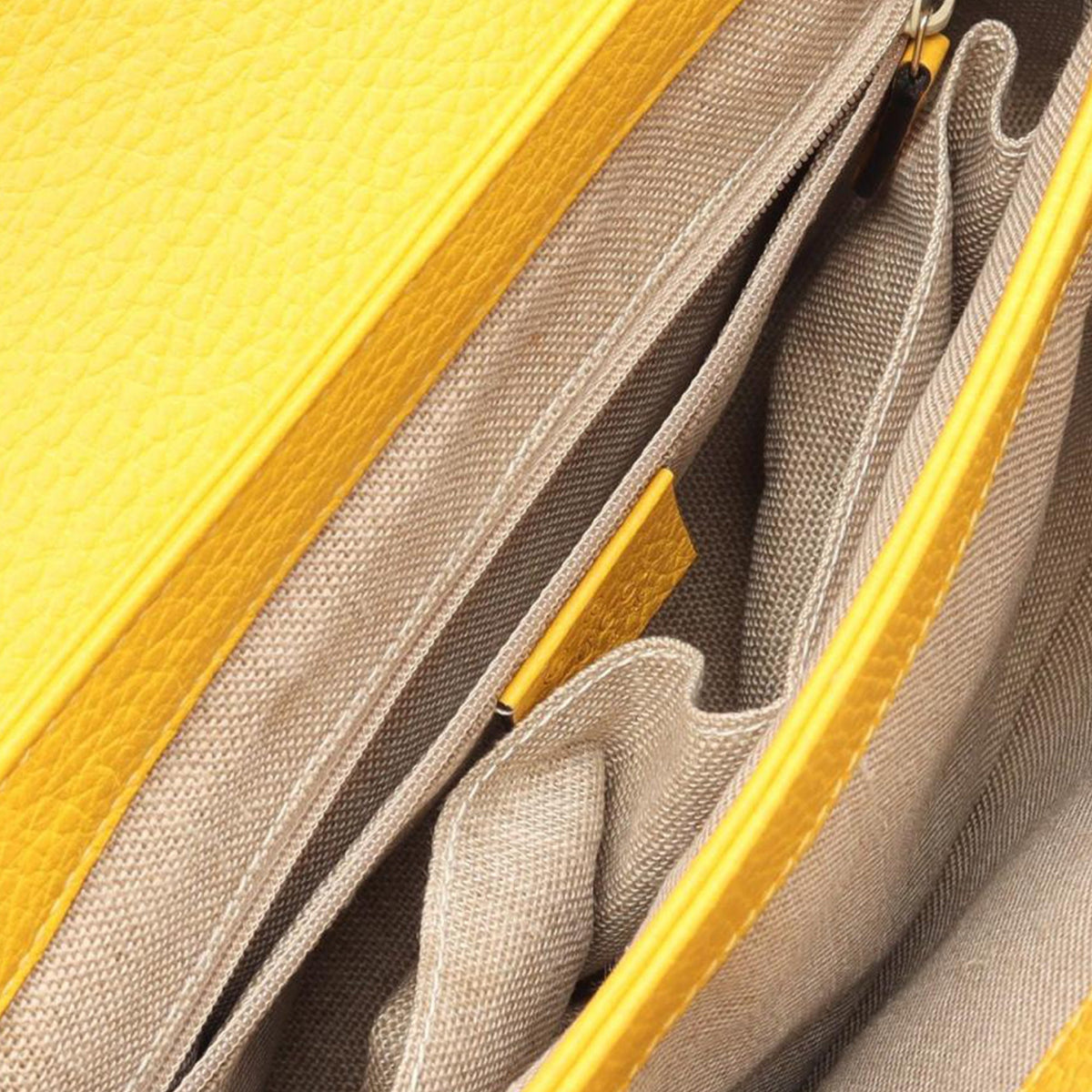 Gucci Small Dollar Calf Interlocking G Satchel — Yellow