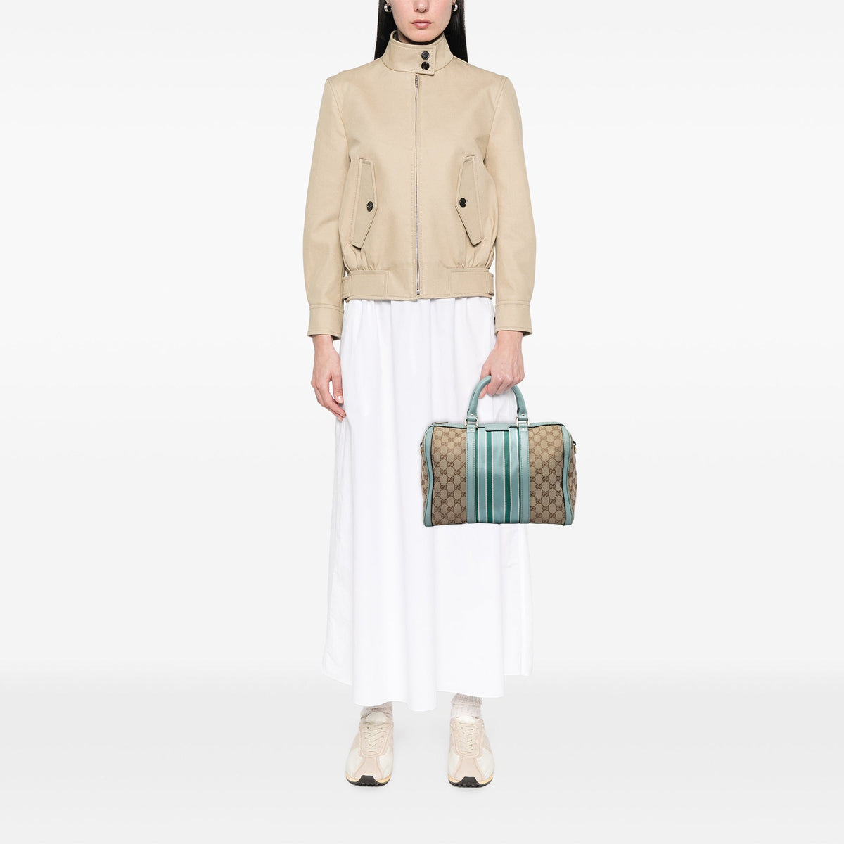 Gucci Medium GG Canvas Web Joy Boston Bag