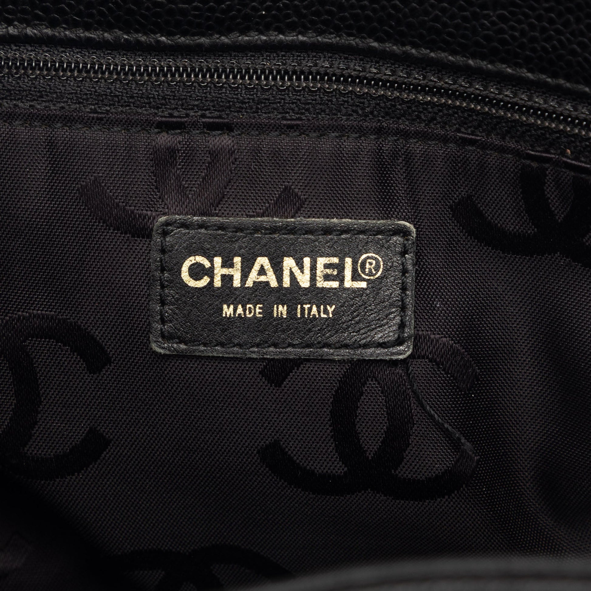 Chanel CC Caviar Drawstring Tote