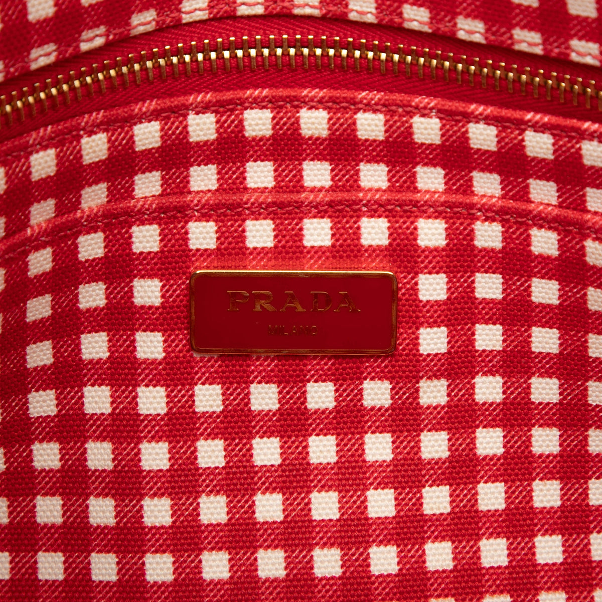 Prada Small Canvas Canapa Logo Tote — Red
