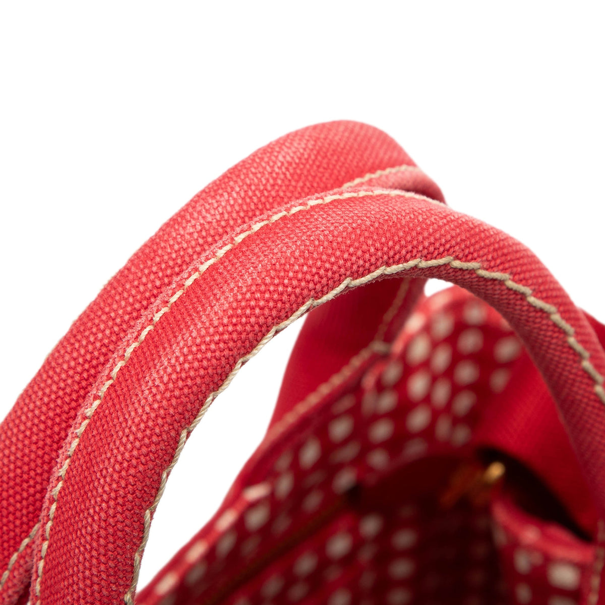 Prada Small Canvas Canapa Logo Tote — Red