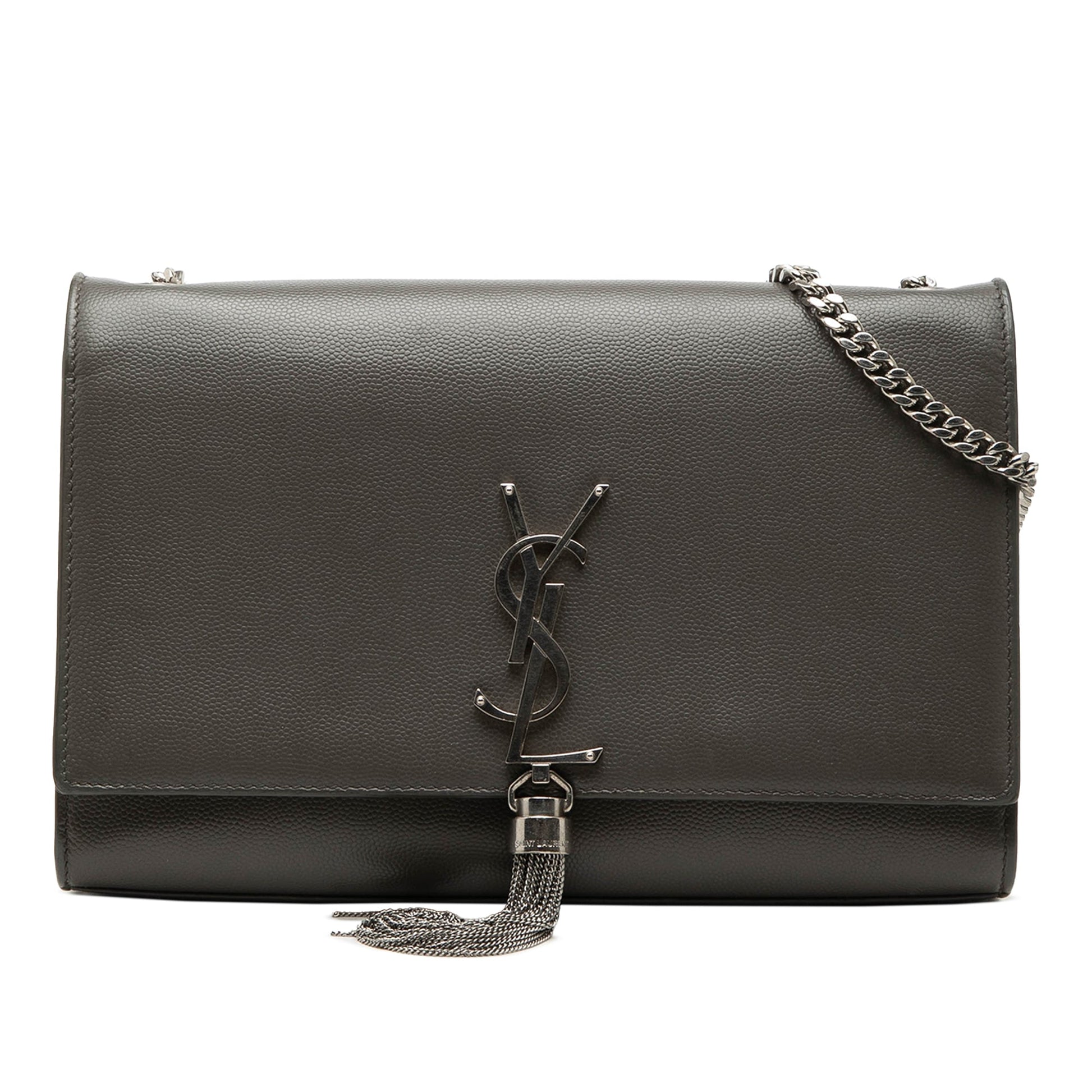 Saint Laurent Medium Grain de Poudre Monogram Kate Tassel Crossbody