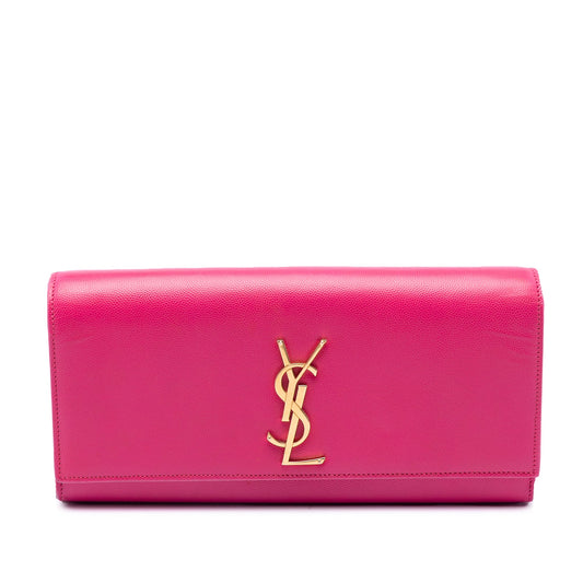 Saint Laurent Grain de Poudre Monogram Cassandre Clutch