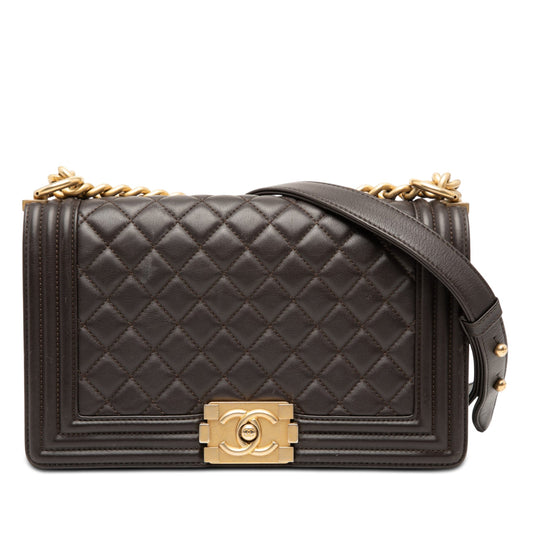 Chanel Old Medium Quilted Lambskin Boy Flap