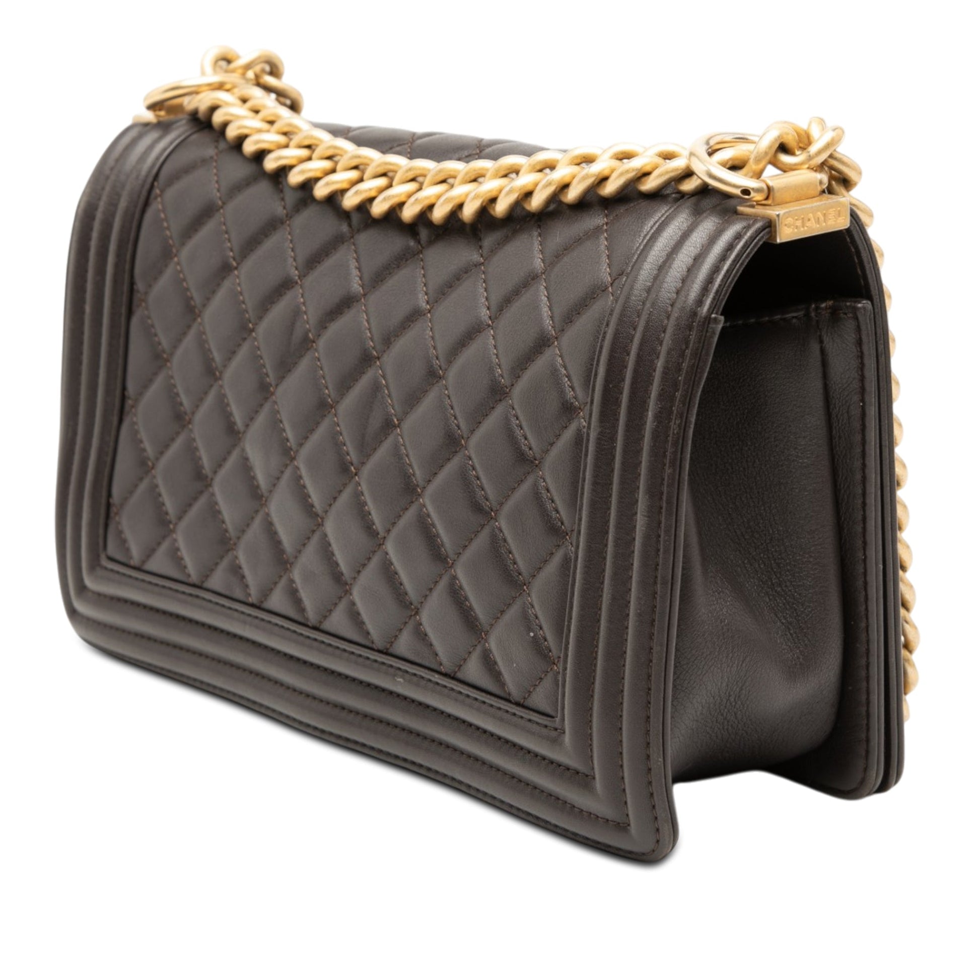 Chanel Old Medium Quilted Lambskin Boy Flap